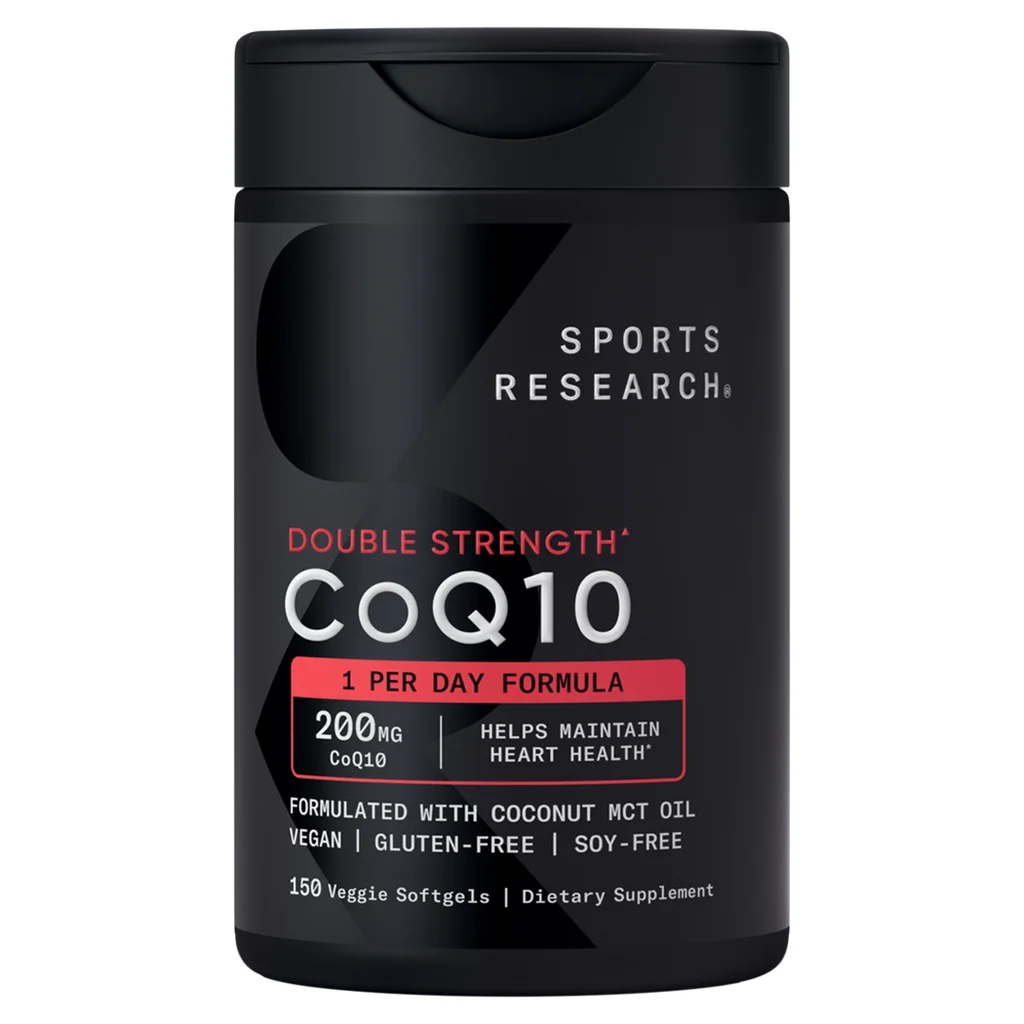 Sports Research CoQ10 200mg Double Strength | 150 Vegan Softgels