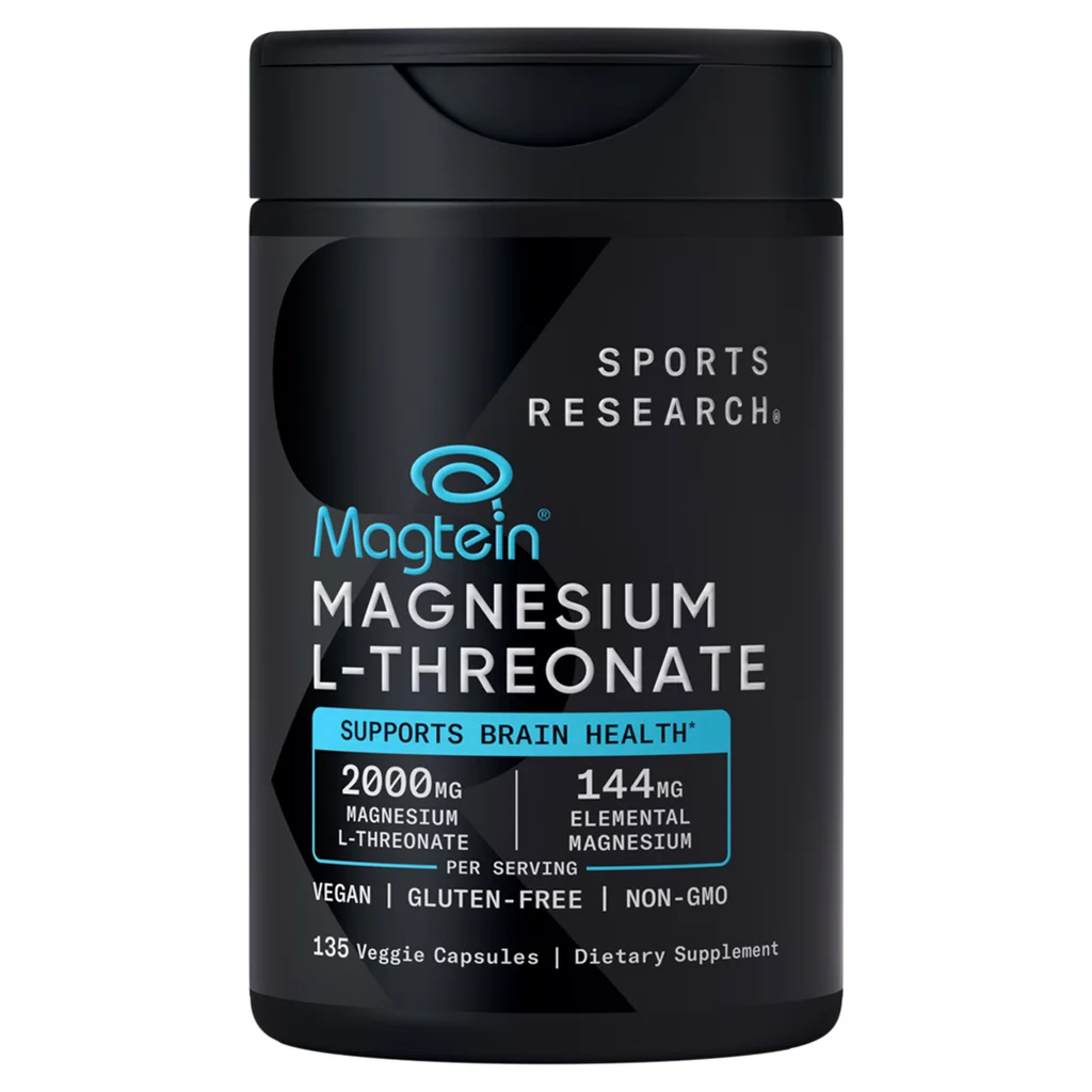 Sports Research Magtein Magnesium L-Threonate 2000mg | 135 Vegan Capsules
