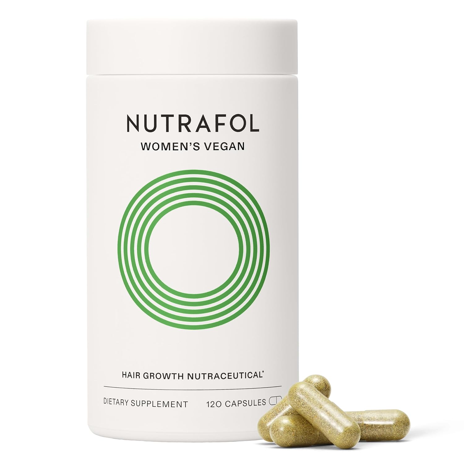 Nutrafol Women's Hair Growth Supplements - For Women 18-44 Years Old - Clinically Tested for Thicker, Stronger Hair, 100% Vegan | 120 capsules