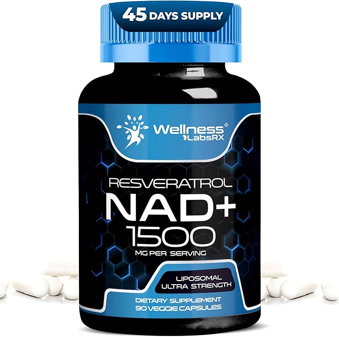 WELLNESS LABSRX Liposomal NAD Supplement 1500mg | Supports Cellular Health and Vitality | 90 Count