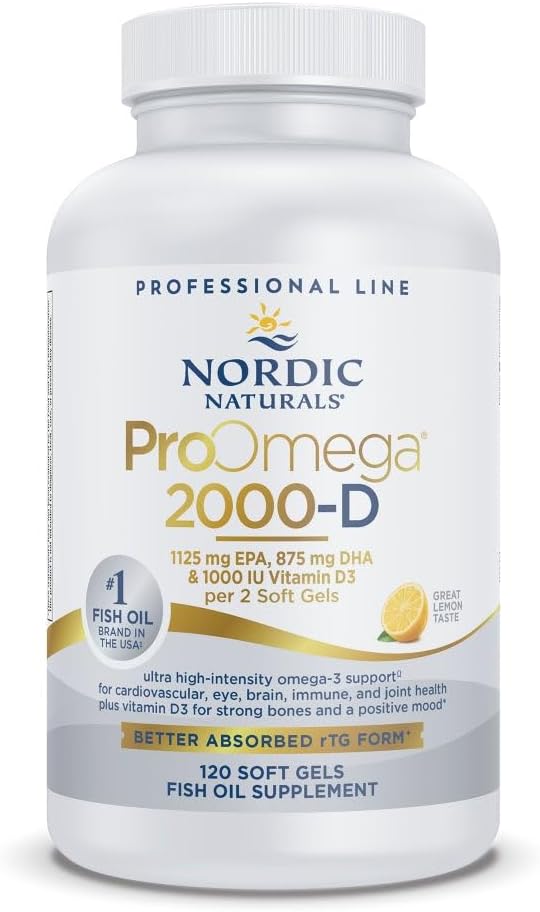 Nordic Naturals ProOmega 2000-D | Clinical Strength Cardiovascular &amp; Immune Support | 120 Soft Gels