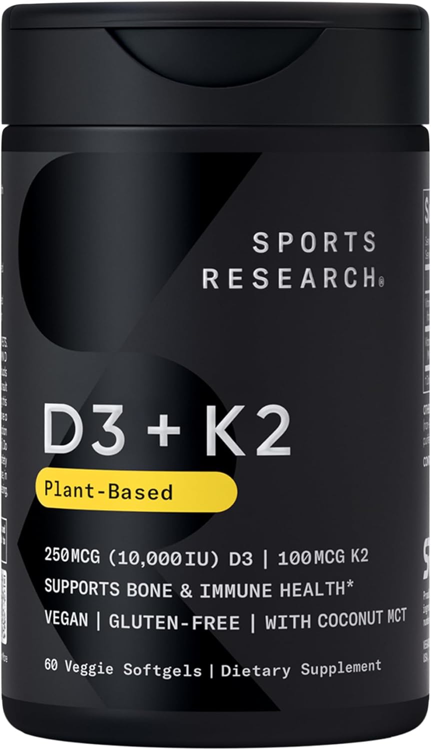 Sports Research Vitamin D3 + K2 (10,000 IU) | 60 Softgels