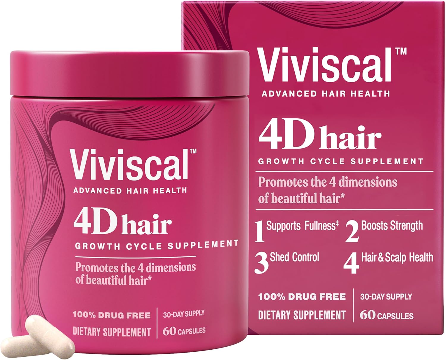 Viviscal 4D Hair Growth Cycle Supplements for Women | 60 Count