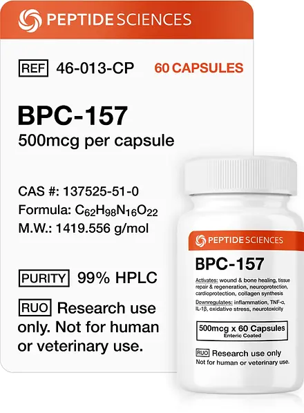 Peptide sciences bpc-157 | 60 Capsules