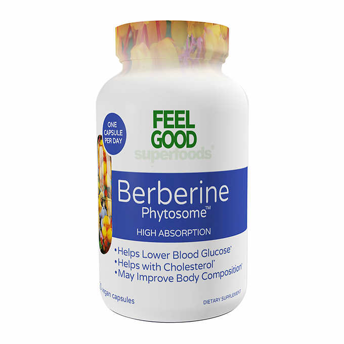 {Open Bottle}Feel Good Superfoods Berberine Phytosome 120 Vegan Capsules
