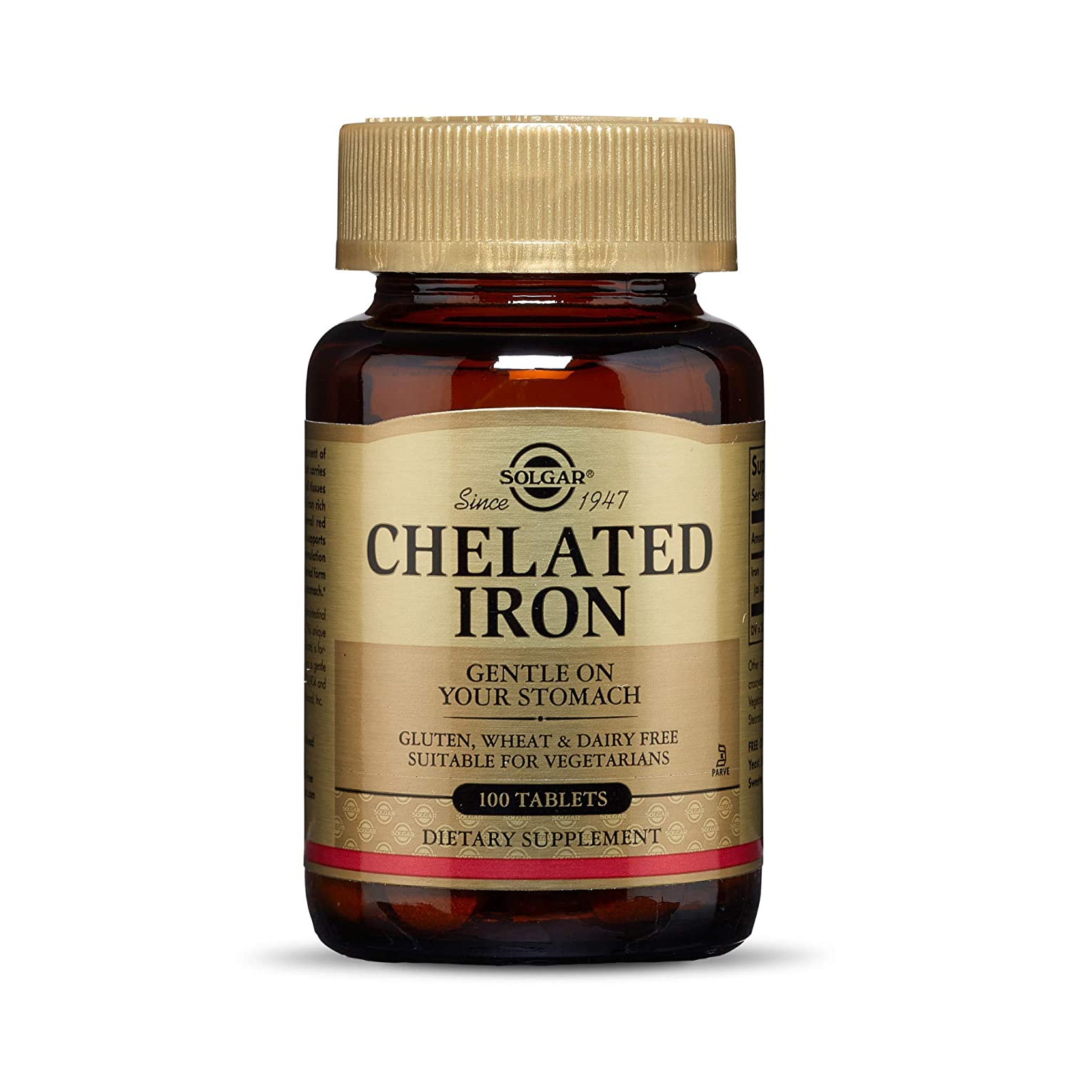 Solgar Chelated Iron 25 mg, 100 Tabletsكلاتيد الحديد تركيز 25 مج 100 قرص