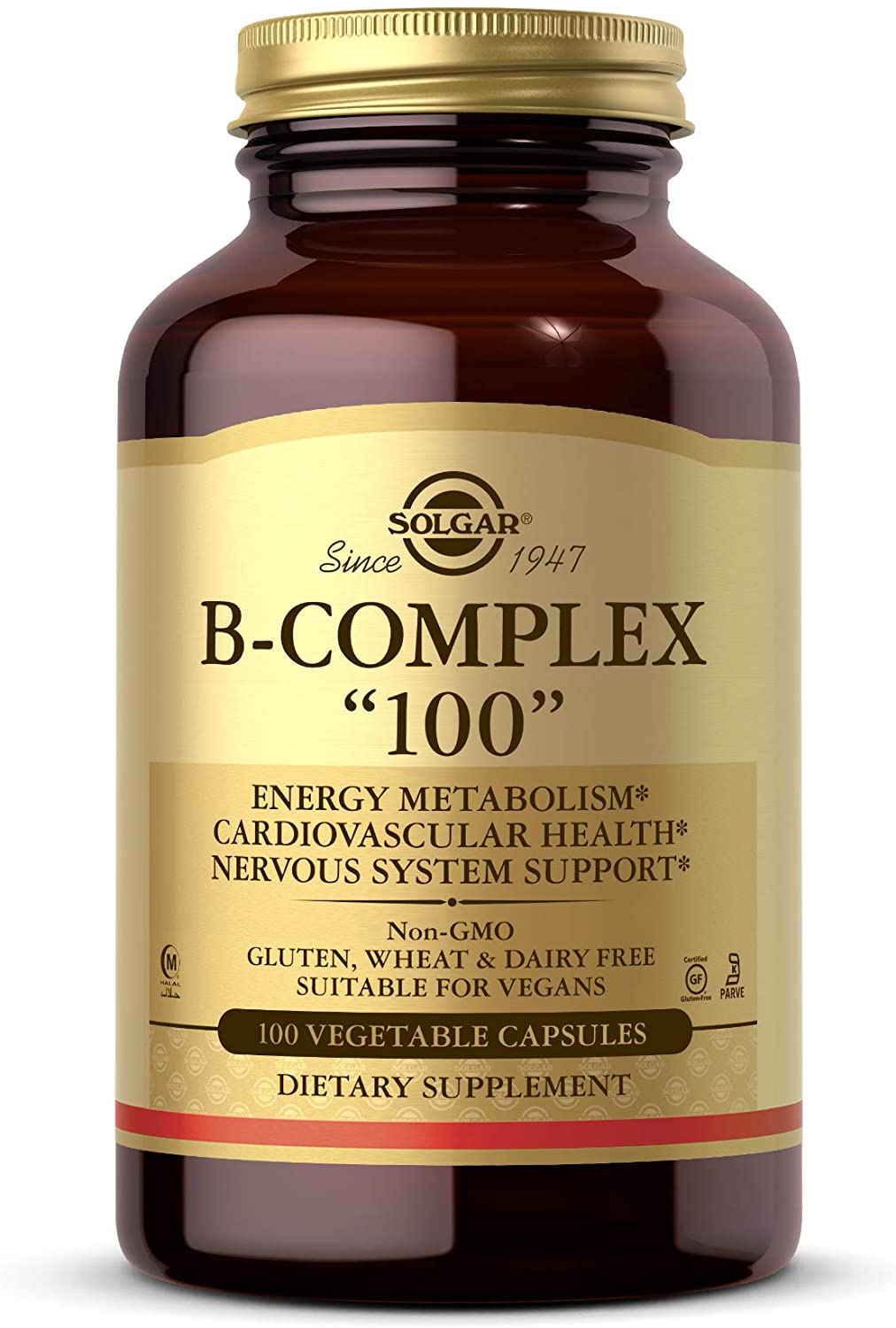 Solgar B-Complex "100" | Energy &amp; Nervous System Support | 100 Capsules