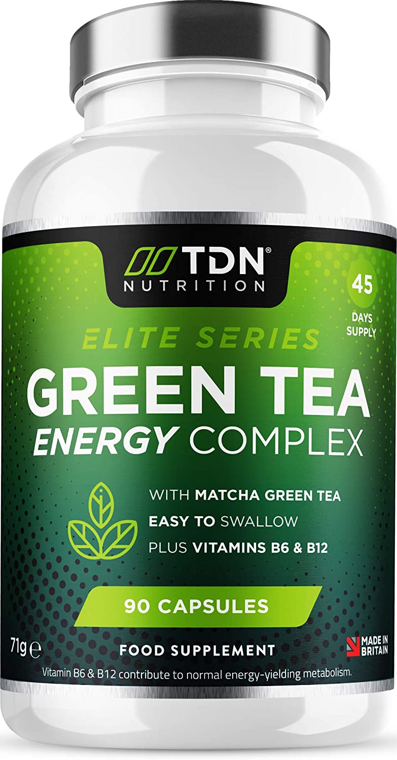 TDN Green Tea Plus Matcha Tea - for Energy &amp; weight loss, 90 Capsules  كبسولات شاى أخضر مع شاى أخضر ماتشا 1600 مجم، لزيادة إنتاج الطاقة، وتقليل التعب والإرهاق، و لفقدان الوزن ،90كبسولة نباتية