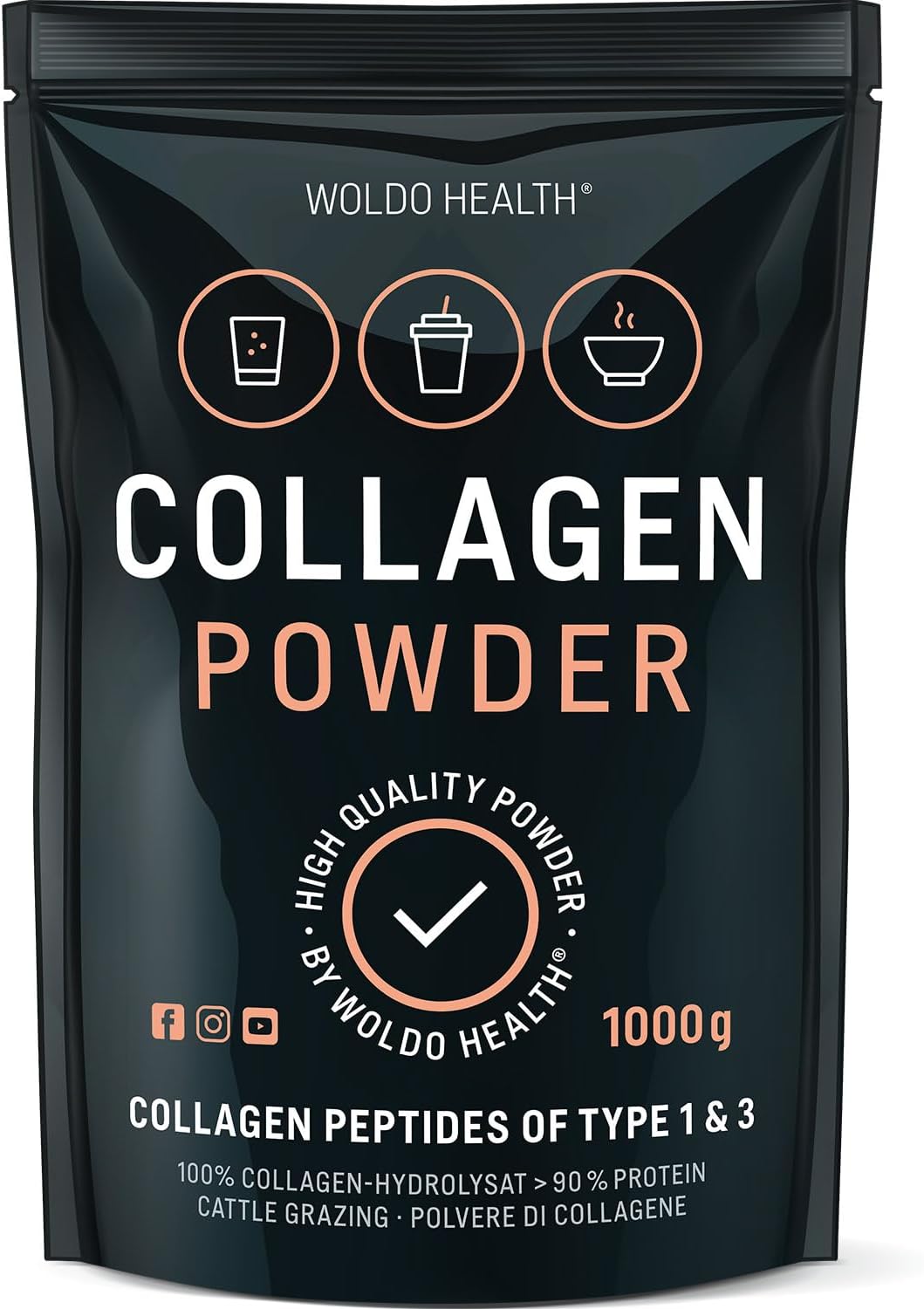WoldoHealth Hydrolyzed Collagen Powder | For Skin & Joints | 1000 g
