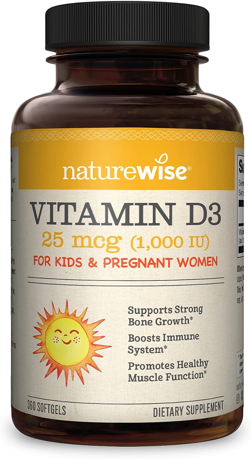 NatureWise Vitamin D3 1,000 IU for Healthy Muscle Function, Bone Health &amp; Immune Support ,360 Count  ناتشيروايس ،فيتامين د3، 1000 وحدة دولية مع زيت الزيتون العضوى، يكفى لمدة عام ، لصحة وظائف العضلات ، ولصحة العظام ، ولصحة الجهاز المناعى، 360 حباية