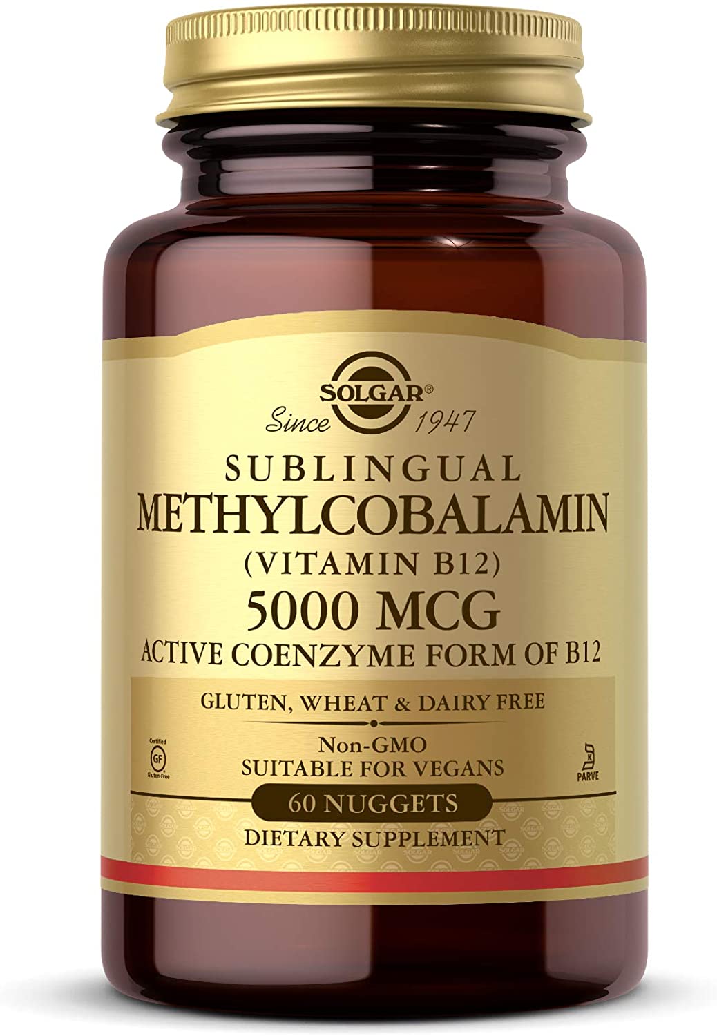 Solgar Methylcobalamin (Vitamin B12) 5000 mcg, Supports Energy Metabolism, Active Form of B12 -60 Nuggets  سولجار فيتامين ب12، 5000 ميكروجرام لدعم إنتاج الطاقة من التمثيل الغذائى، 60 جرعة
