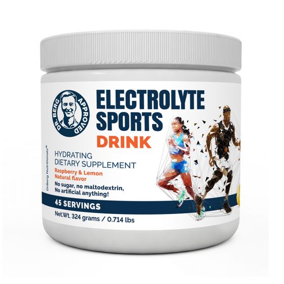 Dr Bergs Electrolyte Sports Drink Raspberry &amp; Lemon مشروب الالكتروليت الرياضى ، بطعم الراسبيرى والليمون ، 45 جرعة