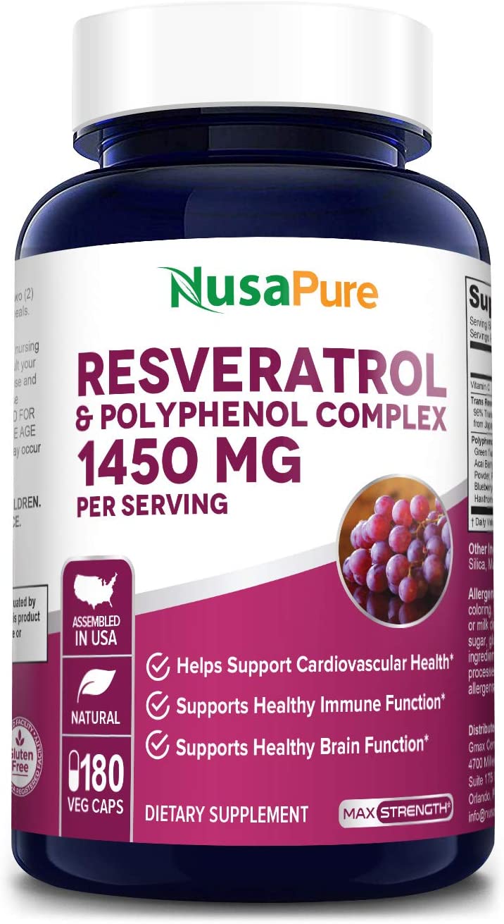 Nusapure Resveratrol &amp; Polyphenol Complex 180 Capsules