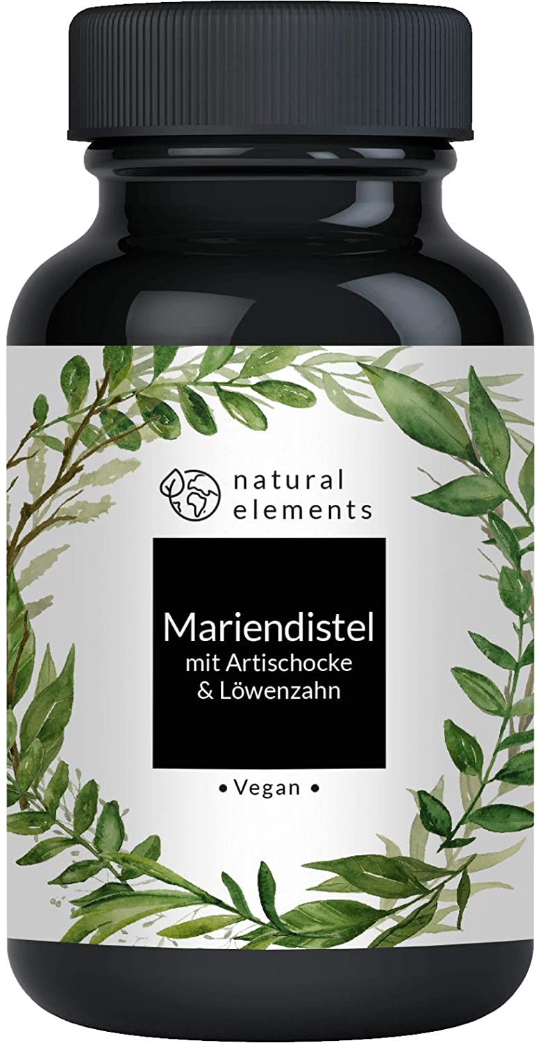 natural elements Milk Thistle, Artichoke &amp; Dandelion Complex - 120 Capsules - High Dose with 80% Silymarin حليب الشوك ( جرعة عالية من 80%سيليمارين) والخرشوف والهندباء المركب ، 120 كبسولة