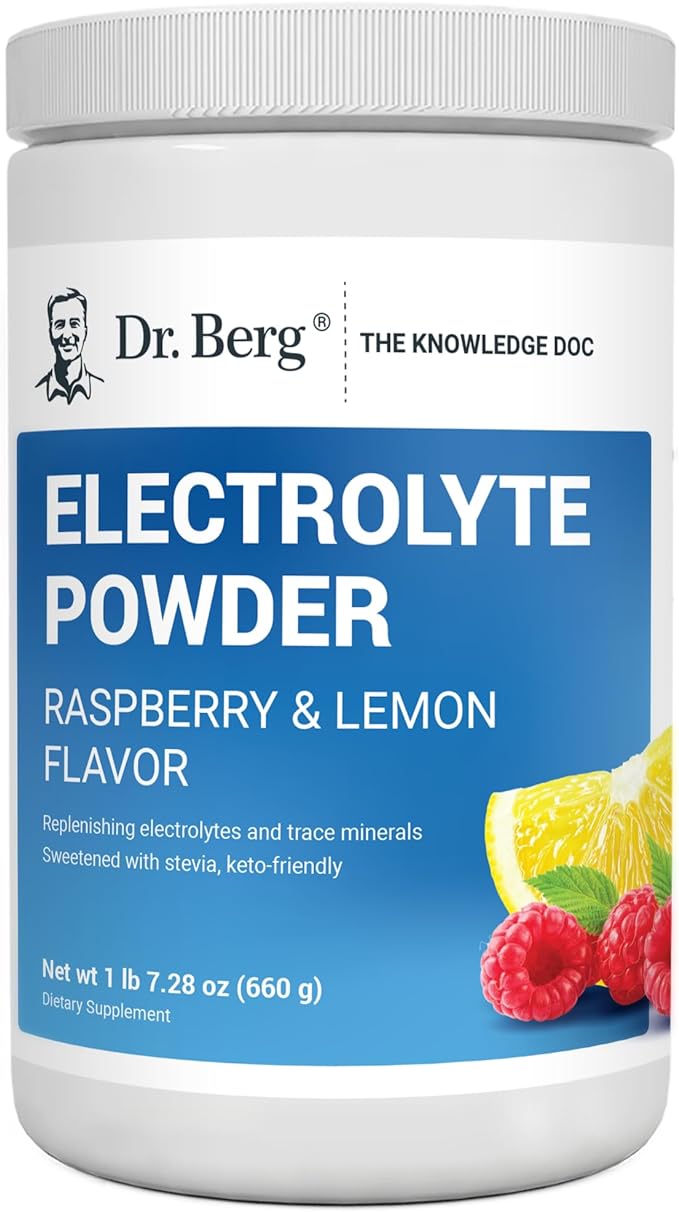 Dr Berg Electrolyte Powder Raspberry &amp; Lemon 100 Servings