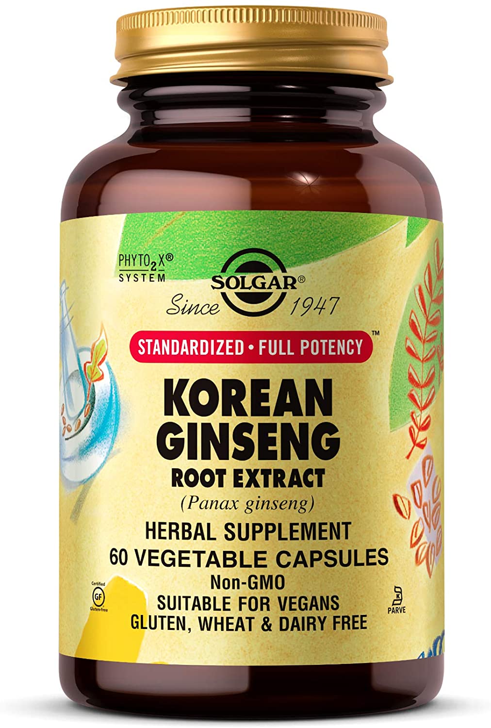 Solgar Korean Ginseng Root Extract, Immune Support, sexual support -60 Capsules