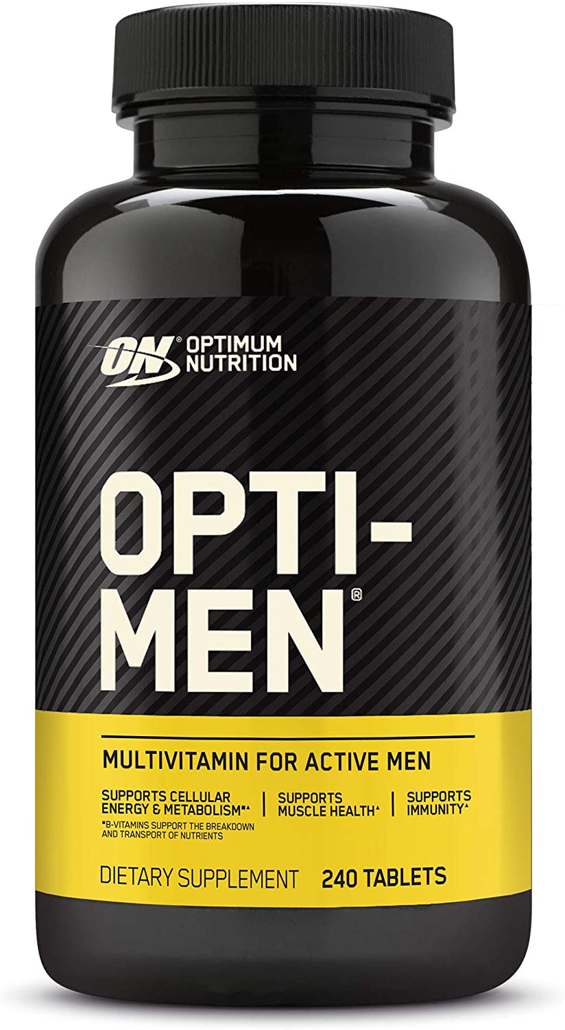 Optimum Nutrition Opti-Men, Vitamin C, Zinc and Vitamin D, E, B12 for Immune Support Men's Daily Multivitamin Supplement, 240 Count  اوبتى مين فيتامينات و أعشاب متعددة للرجال ، 240 قرص