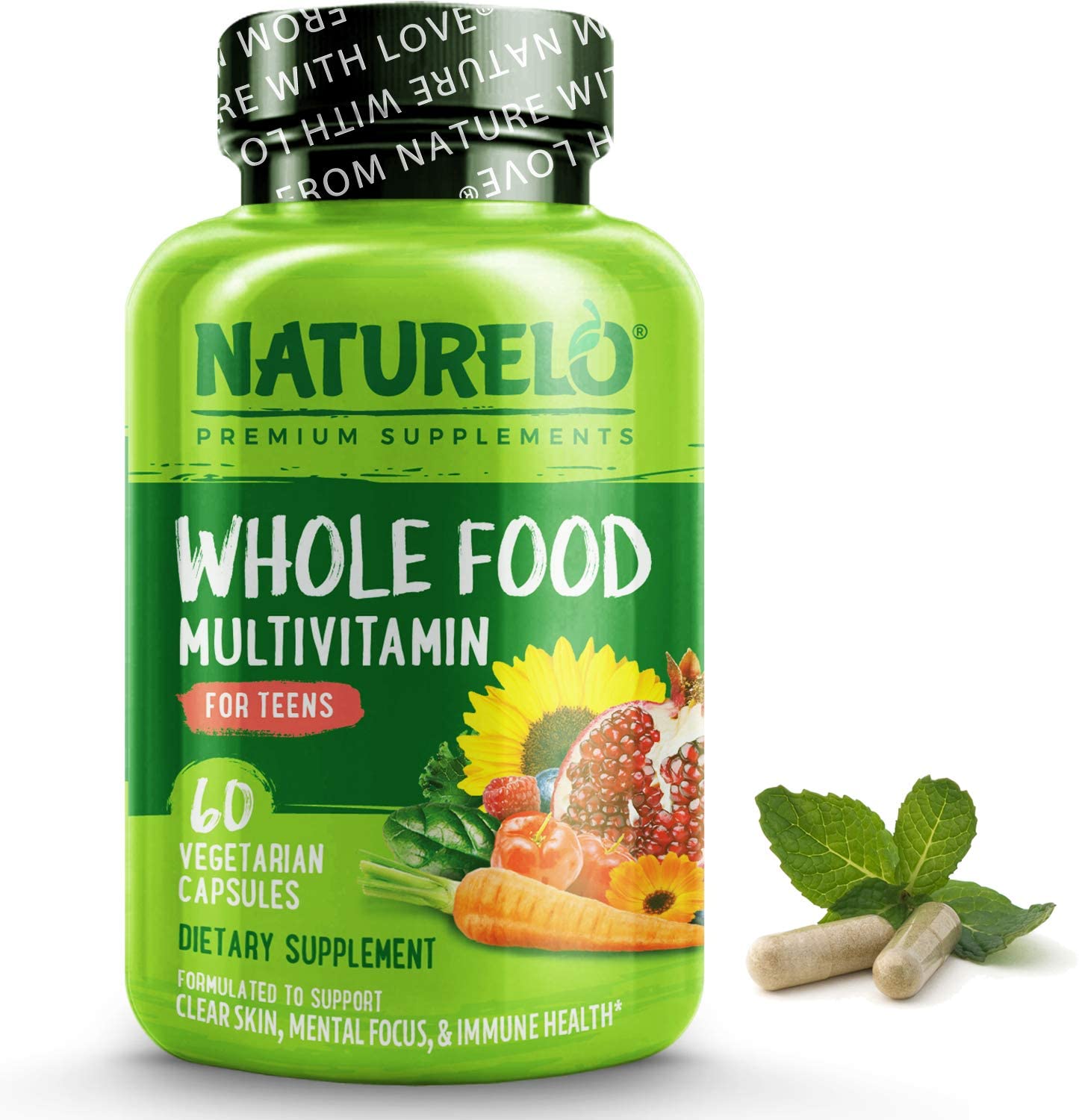 NATURELO Whole Food Multivitamin for Teens | 60 Capsules