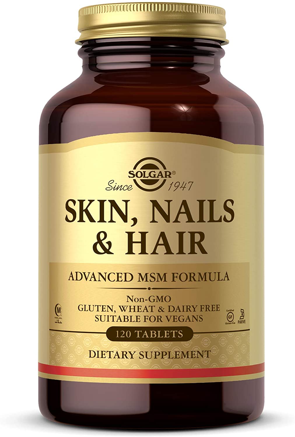 Solgar - Advanced MSM Formula Tablets for Skin, Nails and Hair 120 tablets سولجر تركيبة أم أس أم المتطورة لصحة الجلد والشعر والأظافر ، 120 حباية