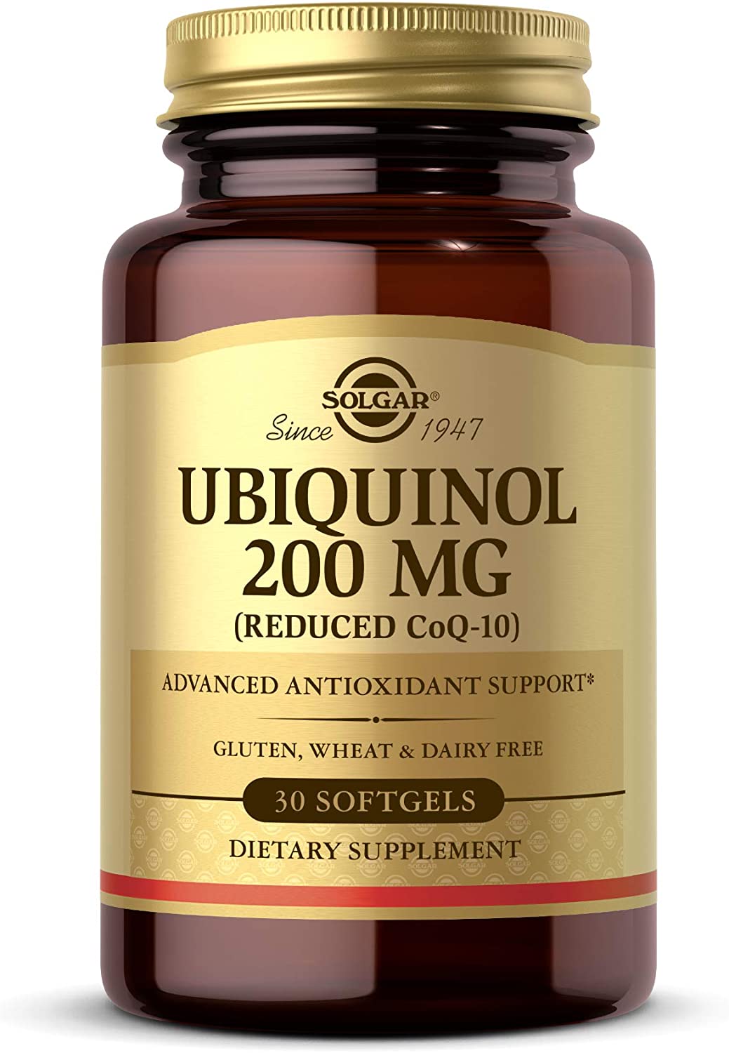 Solgar Ubiquinol 200mg, Promotes Heart and Brain Function - Supports Healthy Aging, 30 Softgels سولجار يوبيكوينول 200 مجم للكبسولة لتعزيز وظائف القلب والمخ ولصحة الشيخوخة 30 سوفت جيل