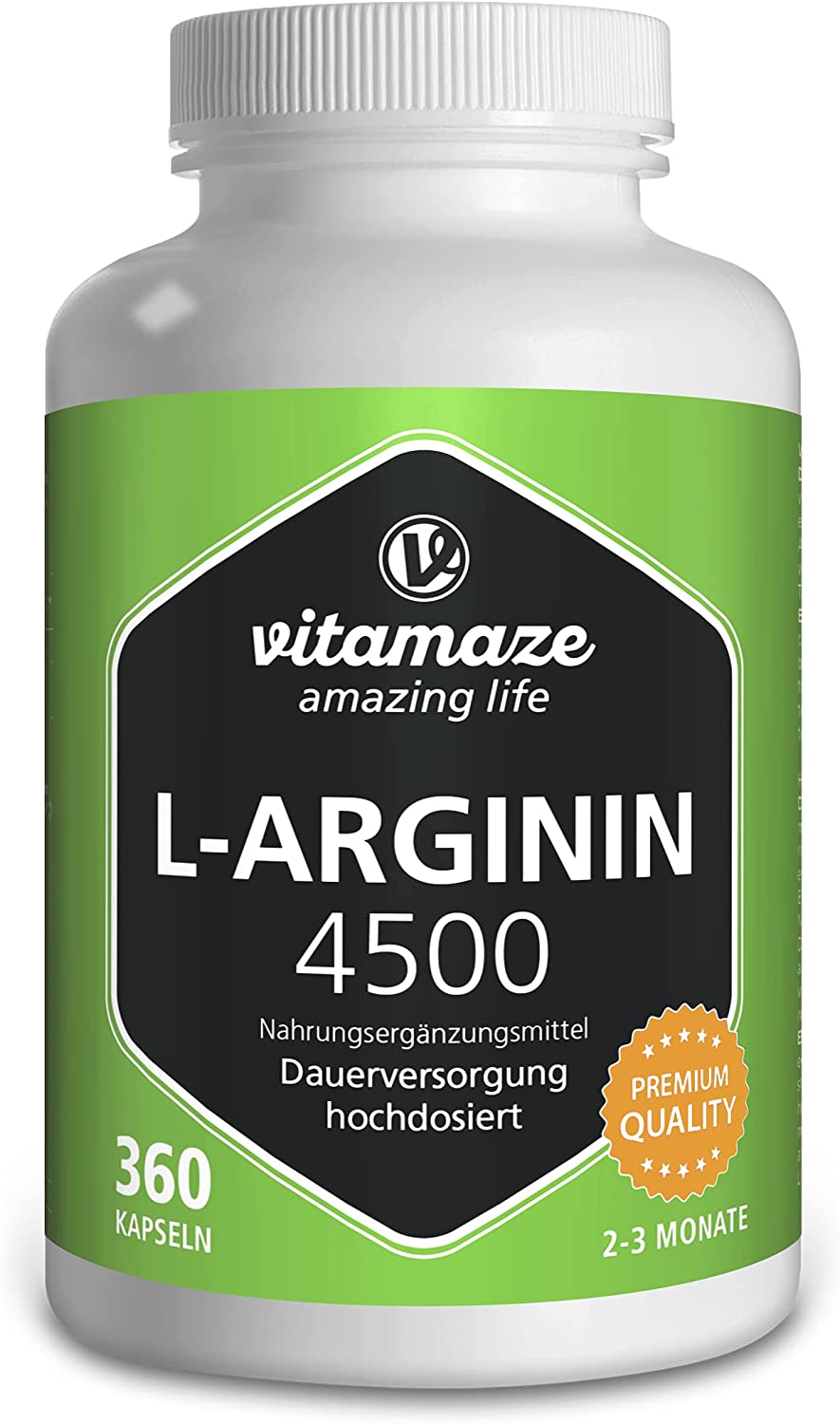 Vitamaze L-Arginine Capsules 4500 mg, 360 Capsules