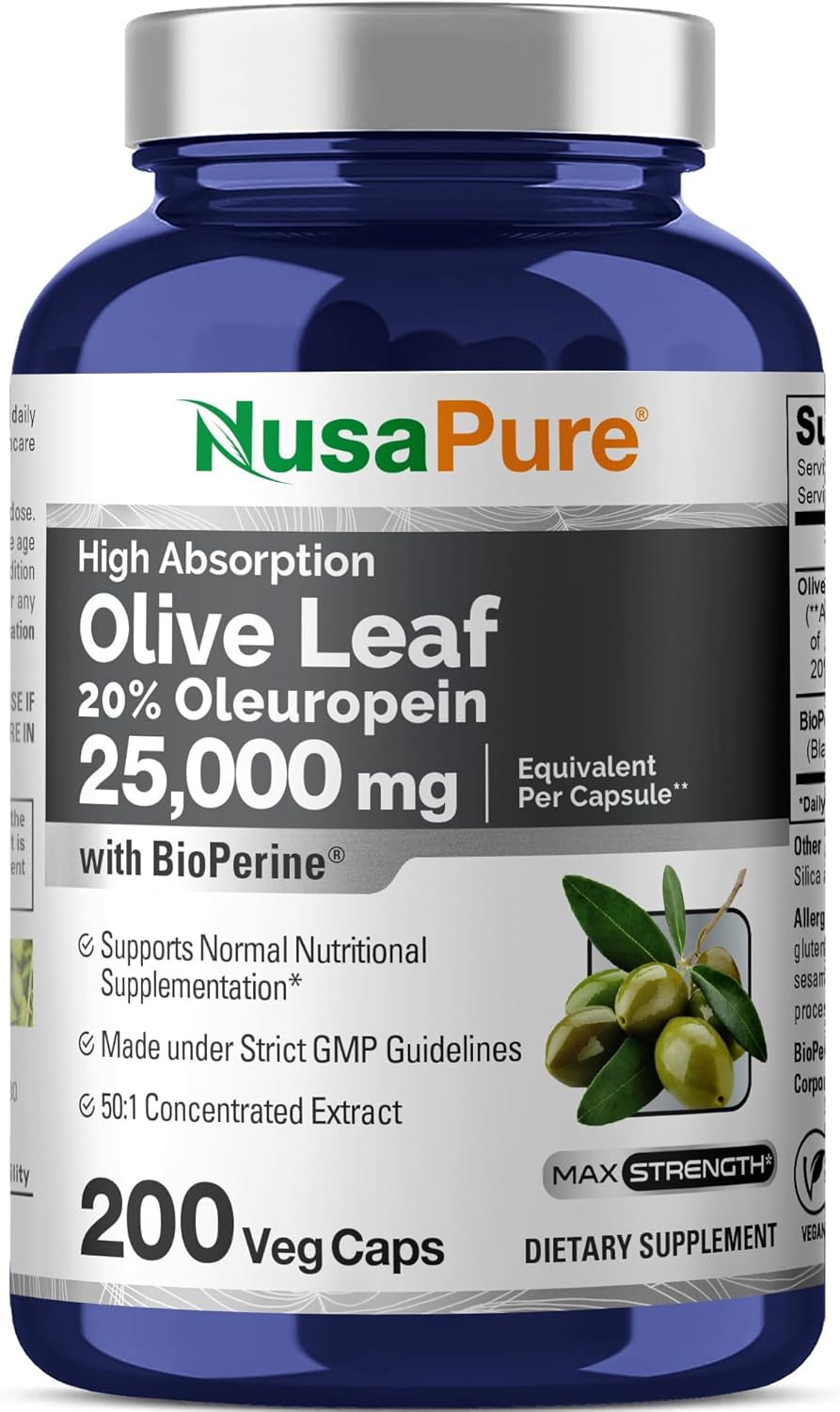 Nusapure Olive Leaf Extract 200 Capsules