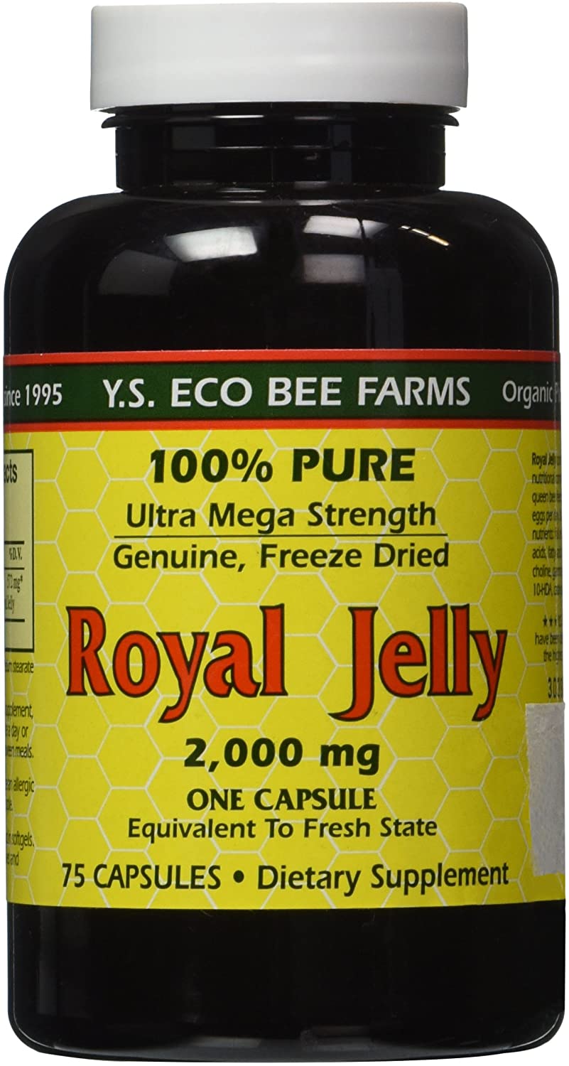 YS Eco Bee Farms Royal Jelly 2,000 mg – 75 Capsules غذاء ملكات النحل 2,000 مجم ، 75 كبسولة