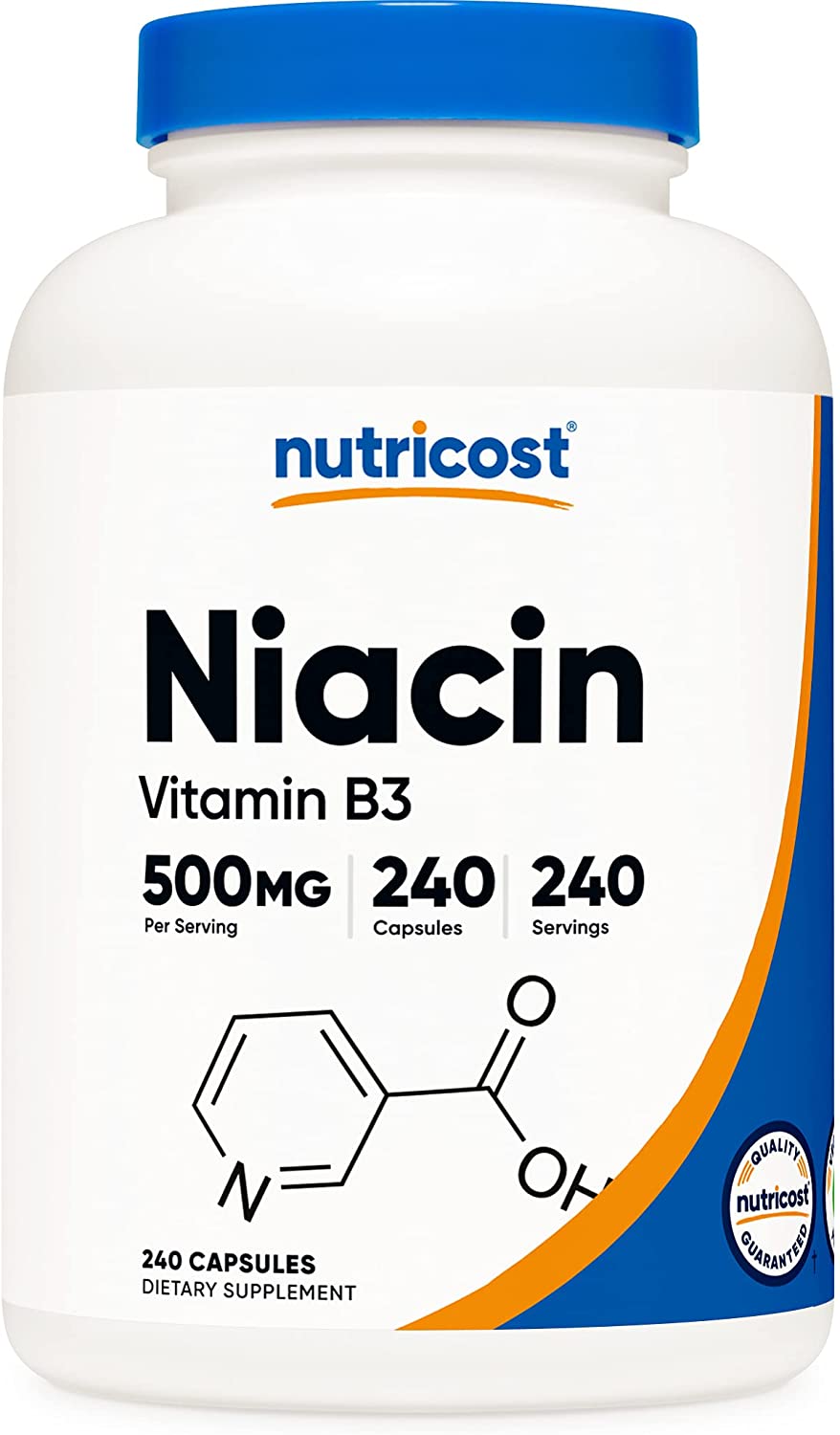 Nutricost Niacin (Vitamin B3) 500mg, 240 Capsules