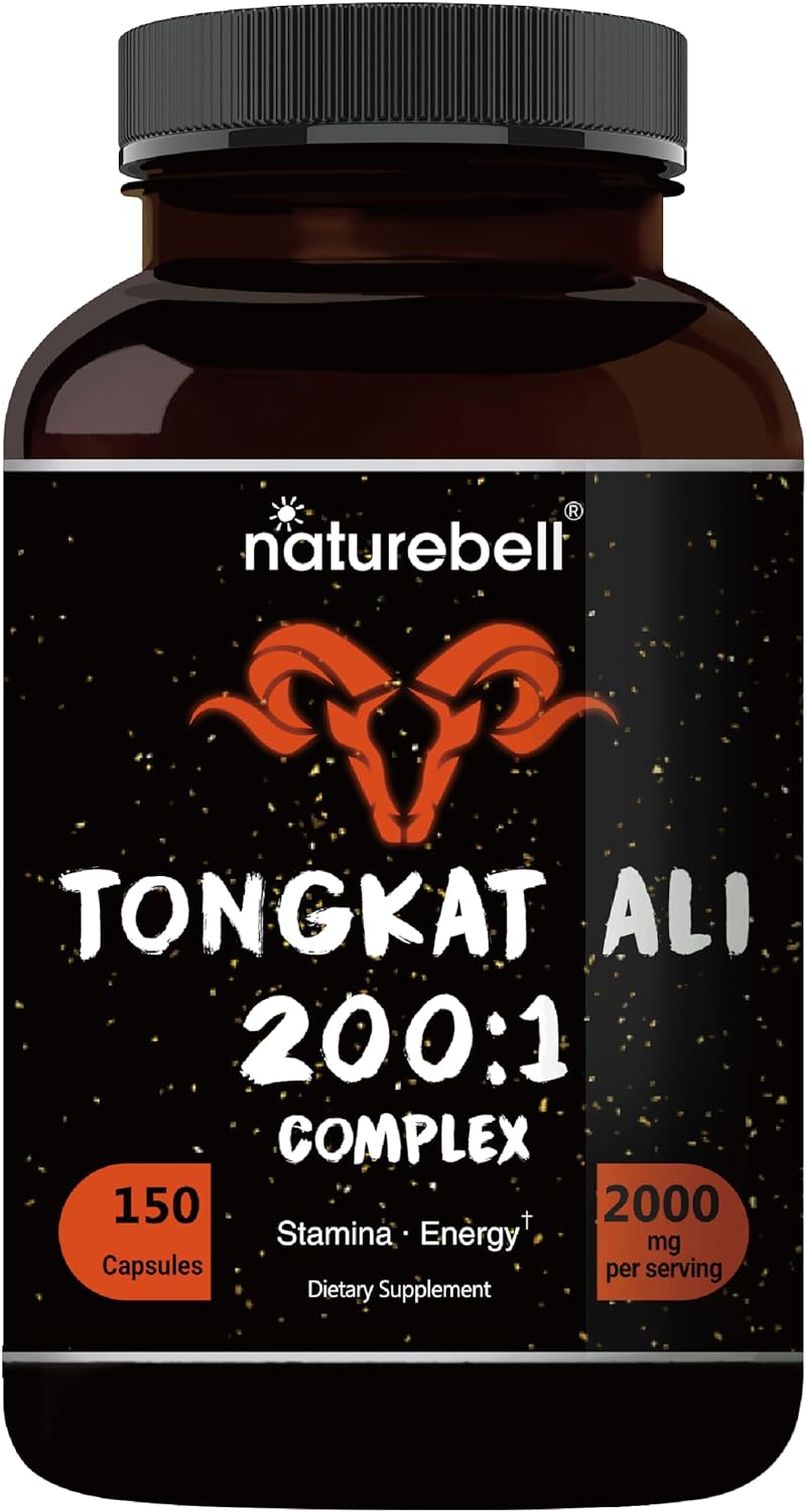 Naturebell Tongkat Ali 2000mg Per Serving, 150 Capsules