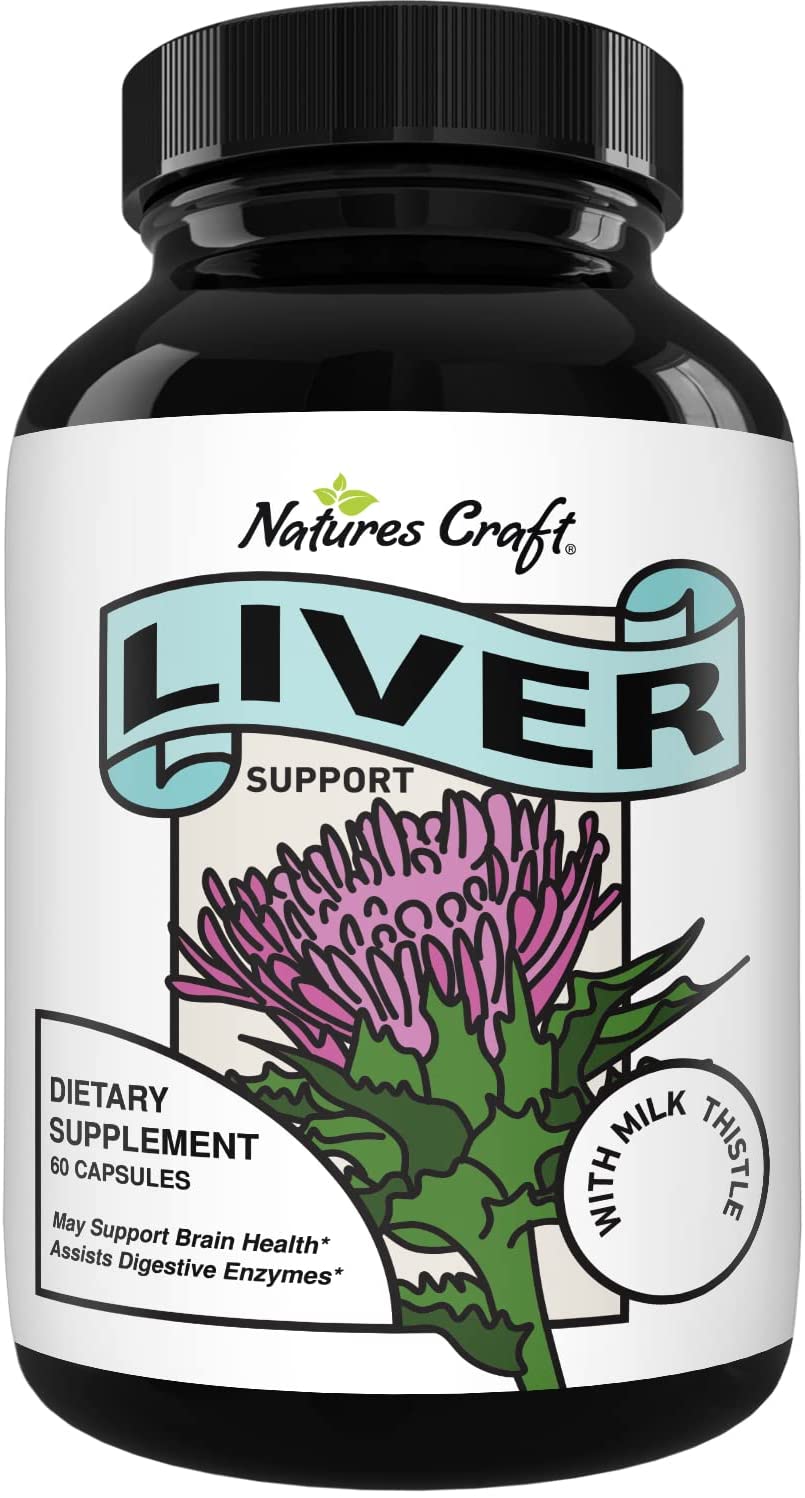 Liver Cleanse Detox &amp; Repair Fatty Liver - Healthy Liver Supplements for Women and Men - Milk Thistle Liver Detox Cleanse Boosts Energy &amp; Immune System - 60 Natures Craft Liver Support Supplements