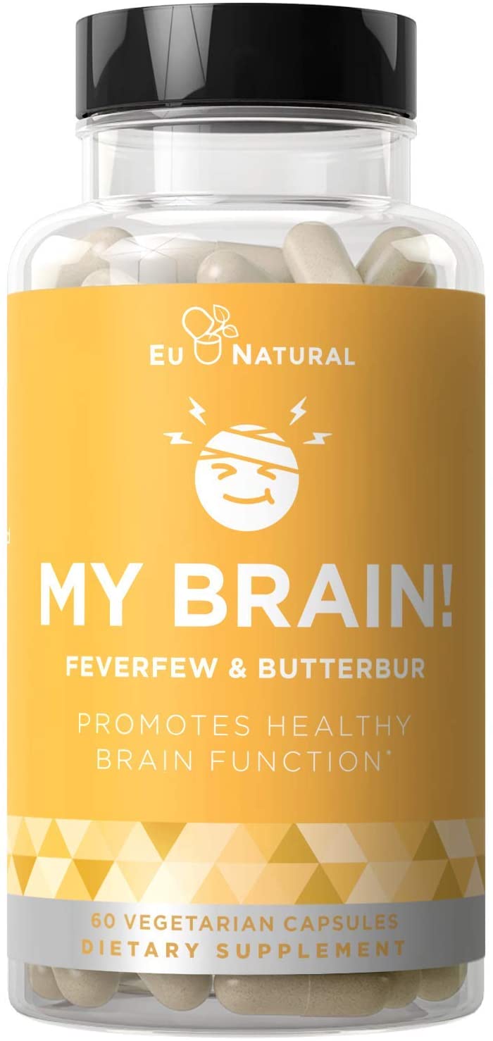 Eu Naturals My Brain Headache Vitamins – 60 Vegetarian Soft Capsules<br/>أعشاب و فيتامينات من مصدر نباتى طبيعى لعلاج نوبات الصداع بشكل سريع وفعال ،60 كبسولة نباتية