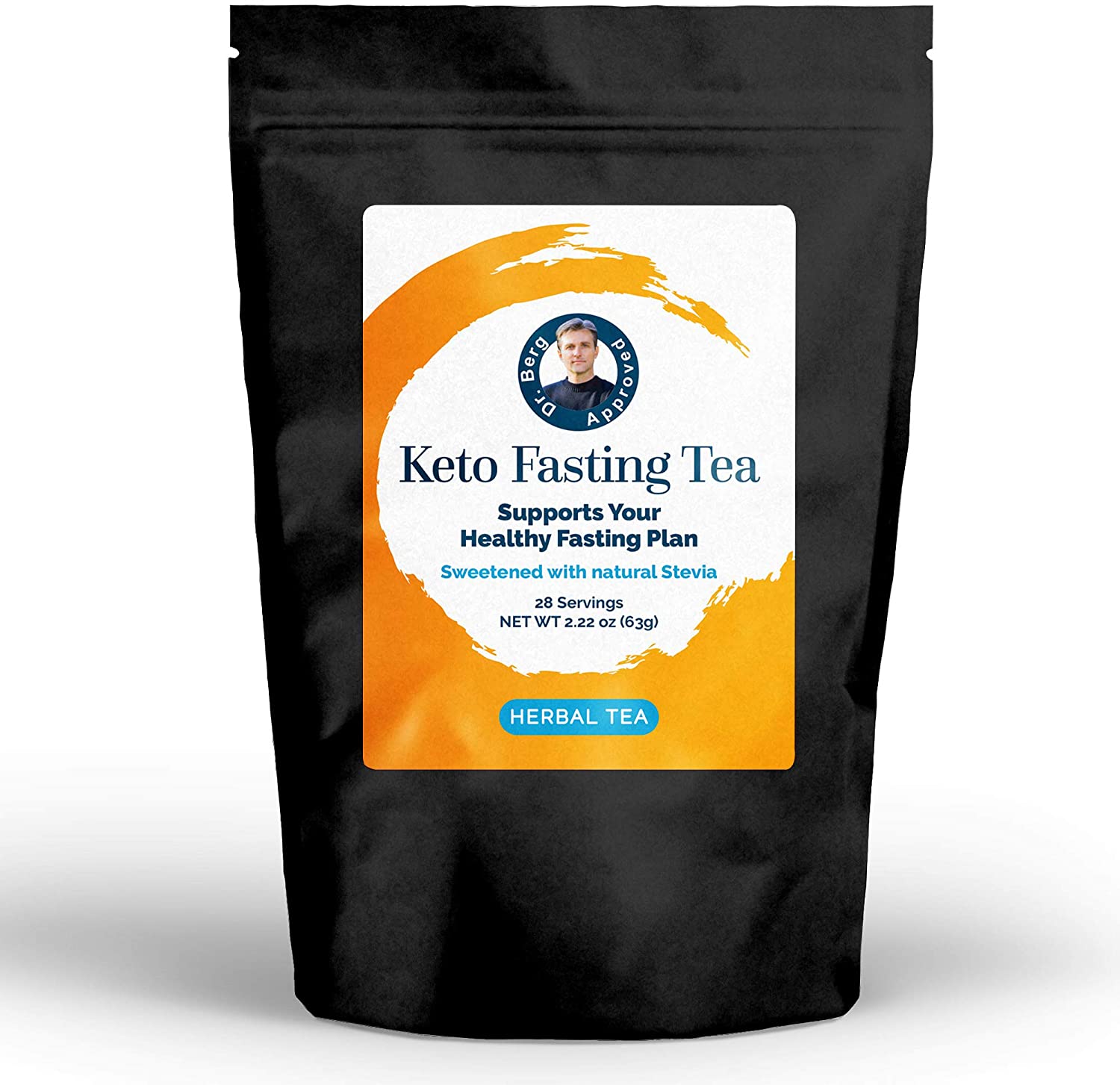 Dr. Berg's Keto Fasting Tea (Sweetened) Caffeine-Free - Appetite Suppressant Rooibos Herbal Slimming Drink Mix Teas - Help Reduce Hunger, Metabolism &amp; Energy Support - Dietary Supplement
