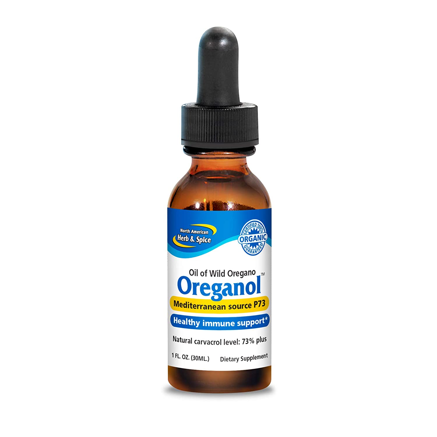 North American Herb &amp; Spice Oreganol P73 - 1 fl. oz. - Supports Healthy Immune &amp; Inflammatory Response - Wild Oregano Oil - Non-GMO, Certified Organic - 432 Total Servings