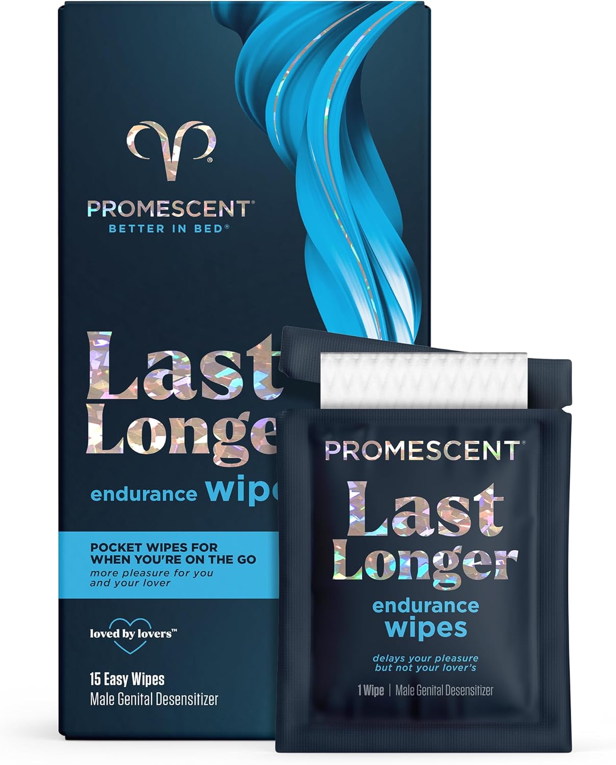 Promescent Professional Wipes | Clinical Strength Formula | 15 Count