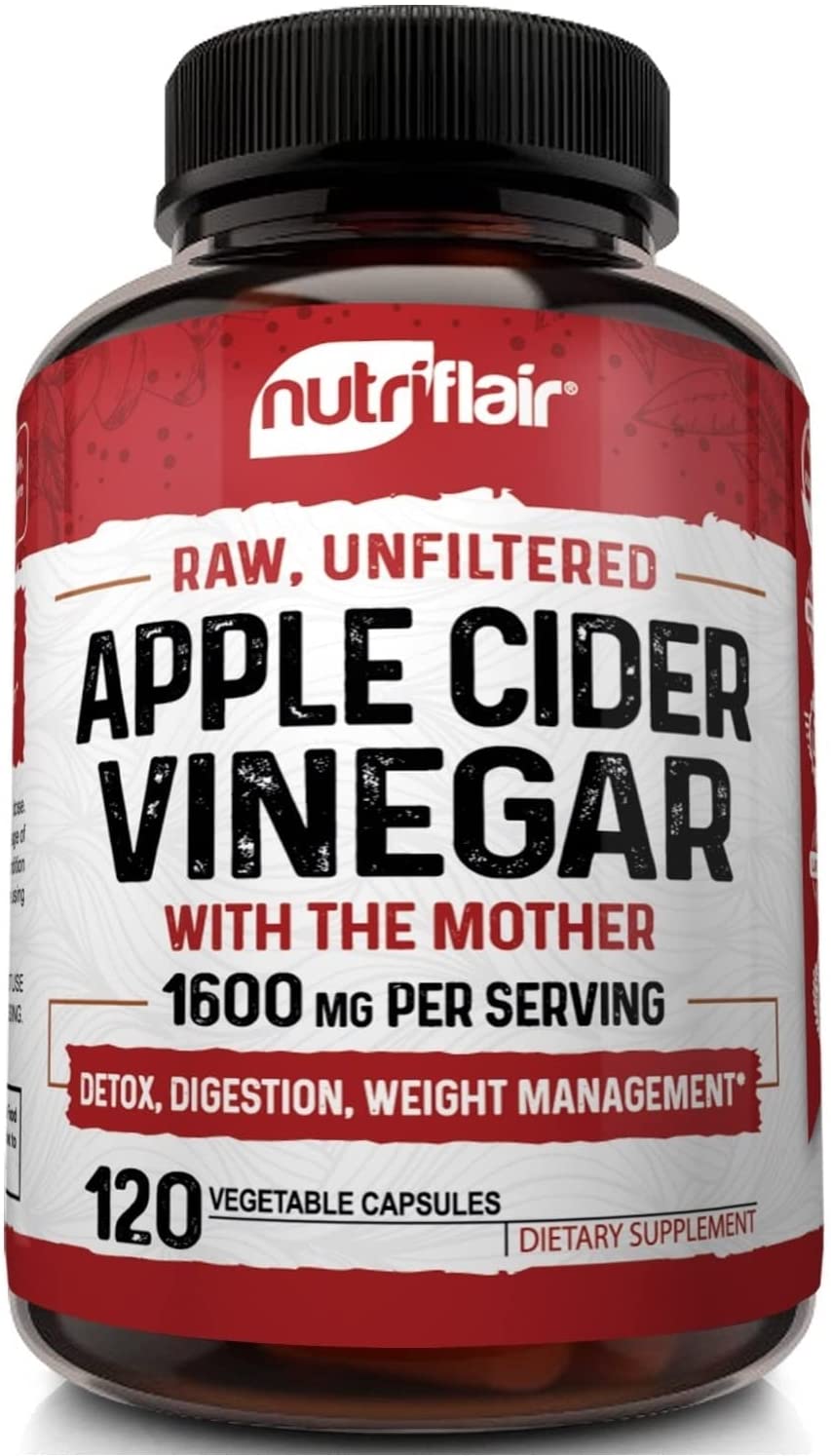 Apple Cider Vinegar Capsules with The Mother - 120 Vegan ACV Pills - Best Supplement for Healthy Weight Loss, Diet, Keto, Digestion, Detox, Immune - Powerful Cleanser &amp; Appetite Suppressant Non-GMO