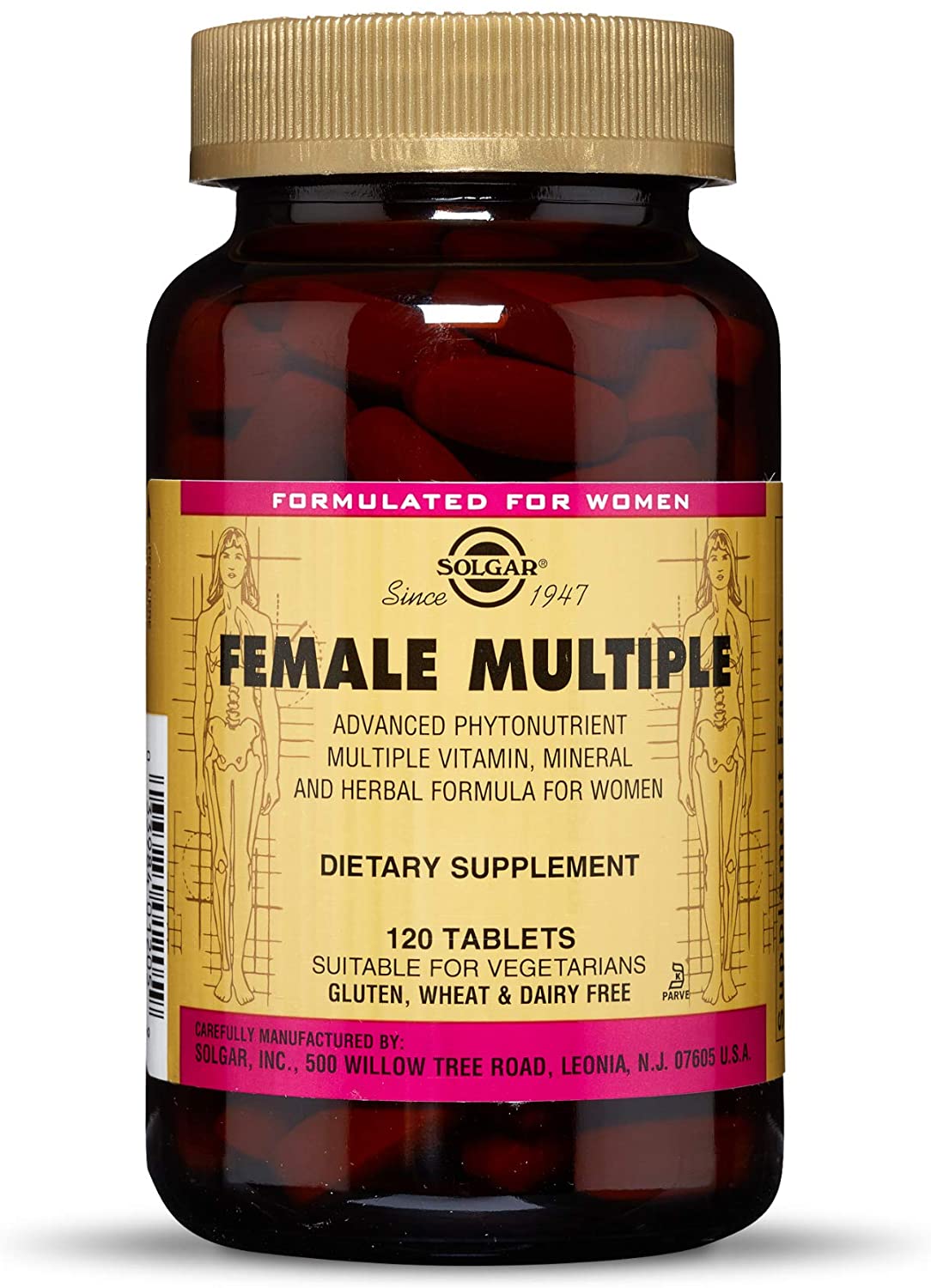 Solgar Female Multiple - Multivitamins and Multiminerals for Women, 120 Tablets