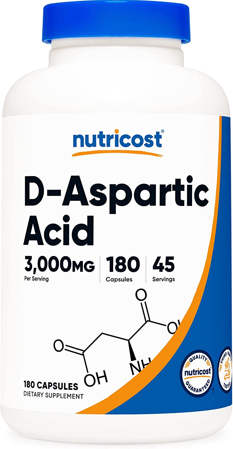 Nutricost D-Aspartic Acid 3000mg, 180 Capsules
