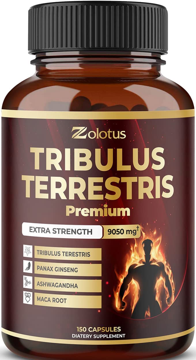 Tribulus Terrestris, 9050mg Per Capsule, 5 Months Supply with Ashwagndha, Panax Ginseng, Saw Palmetto, Maca, Shilajit. Energy, Stamina &amp; Performance Supplement for Men &amp; Womenزولوتس تركيز9050 مجم للكبسولة،يحتوى على الاشواجندا العضوية والجنسنج والماكا السوداء والشيلاجيت ،لزيادة انتاج الطاقة والرغبة الجنسية للطرفين ،150 كبسولة