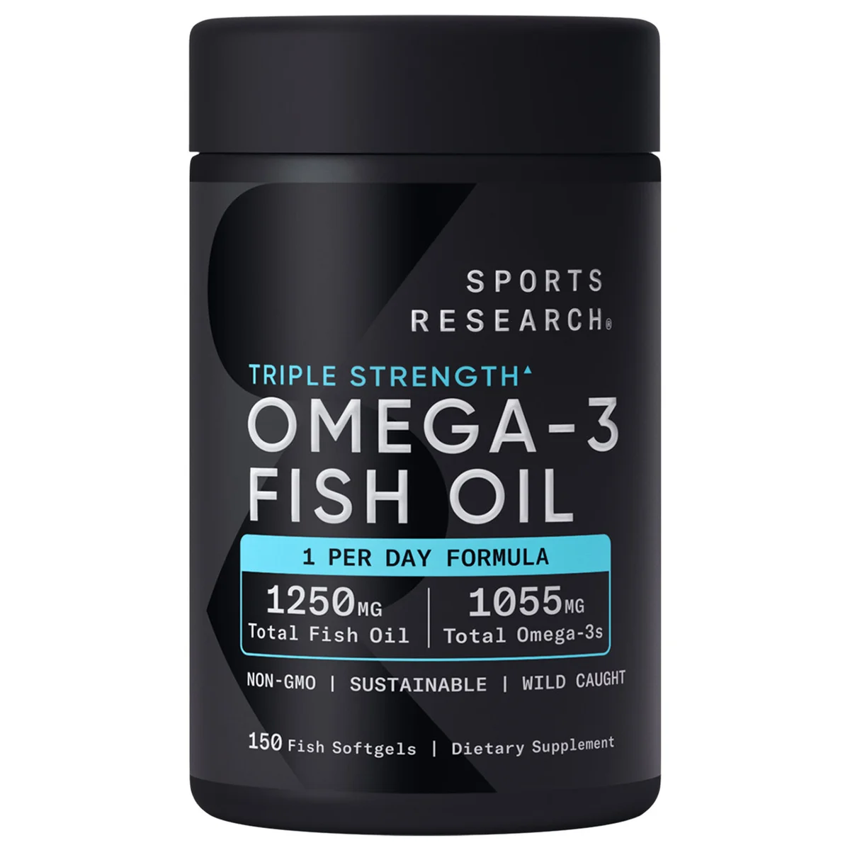 Sports Research Triple Strength Omega 3 Fish Oil | High-Potency EPA &amp; DHA - 150 Capsules