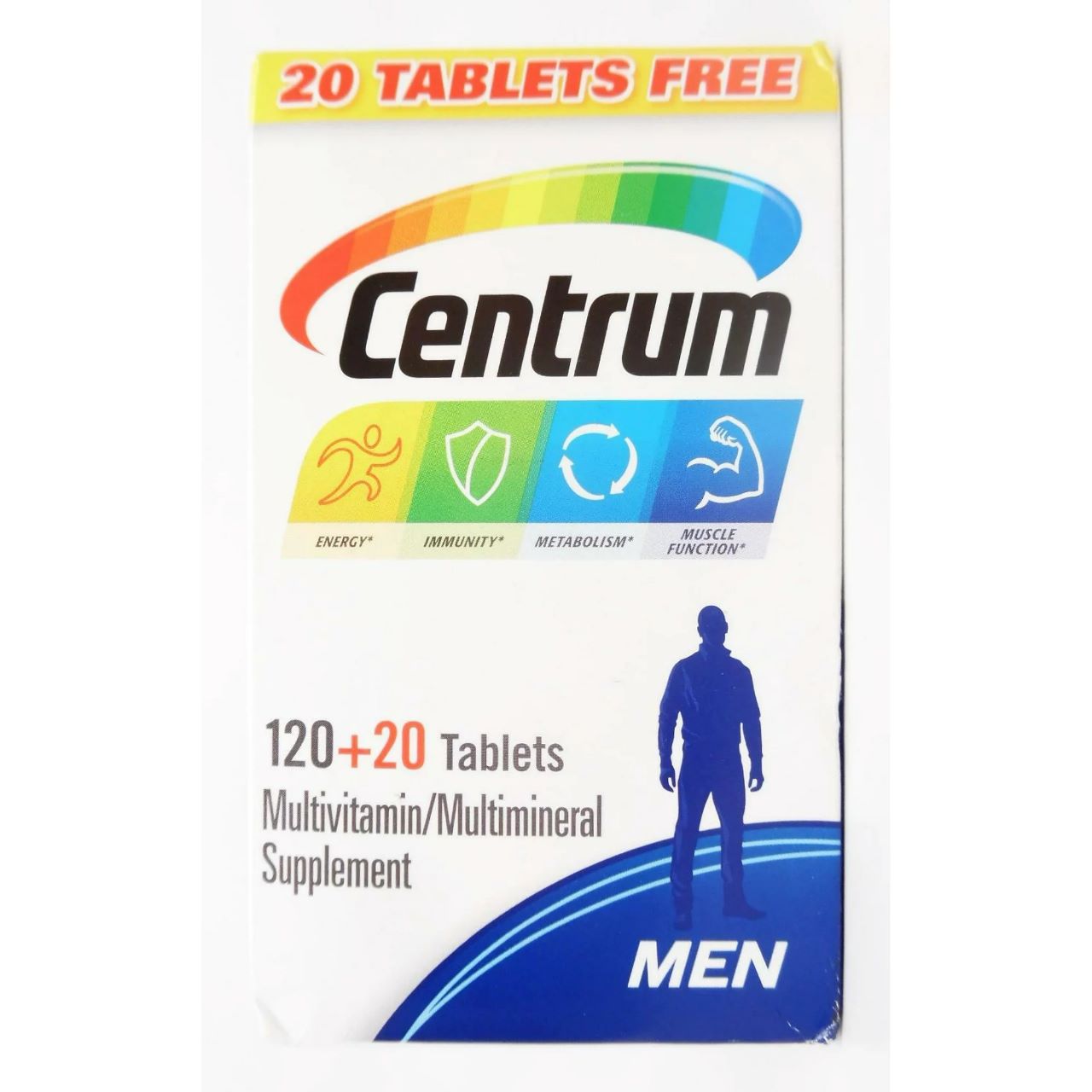 Centrum Multivitamin for Men, Multivitamin/Multimineral Supplement with Vitamin D3, B Vitamins and Antioxidants-140 tablets  سنتروم فيتامينات و معادن متعددة مع فيتامين د3 لتحسين الصحة العامة للرجال ، 140 حباية