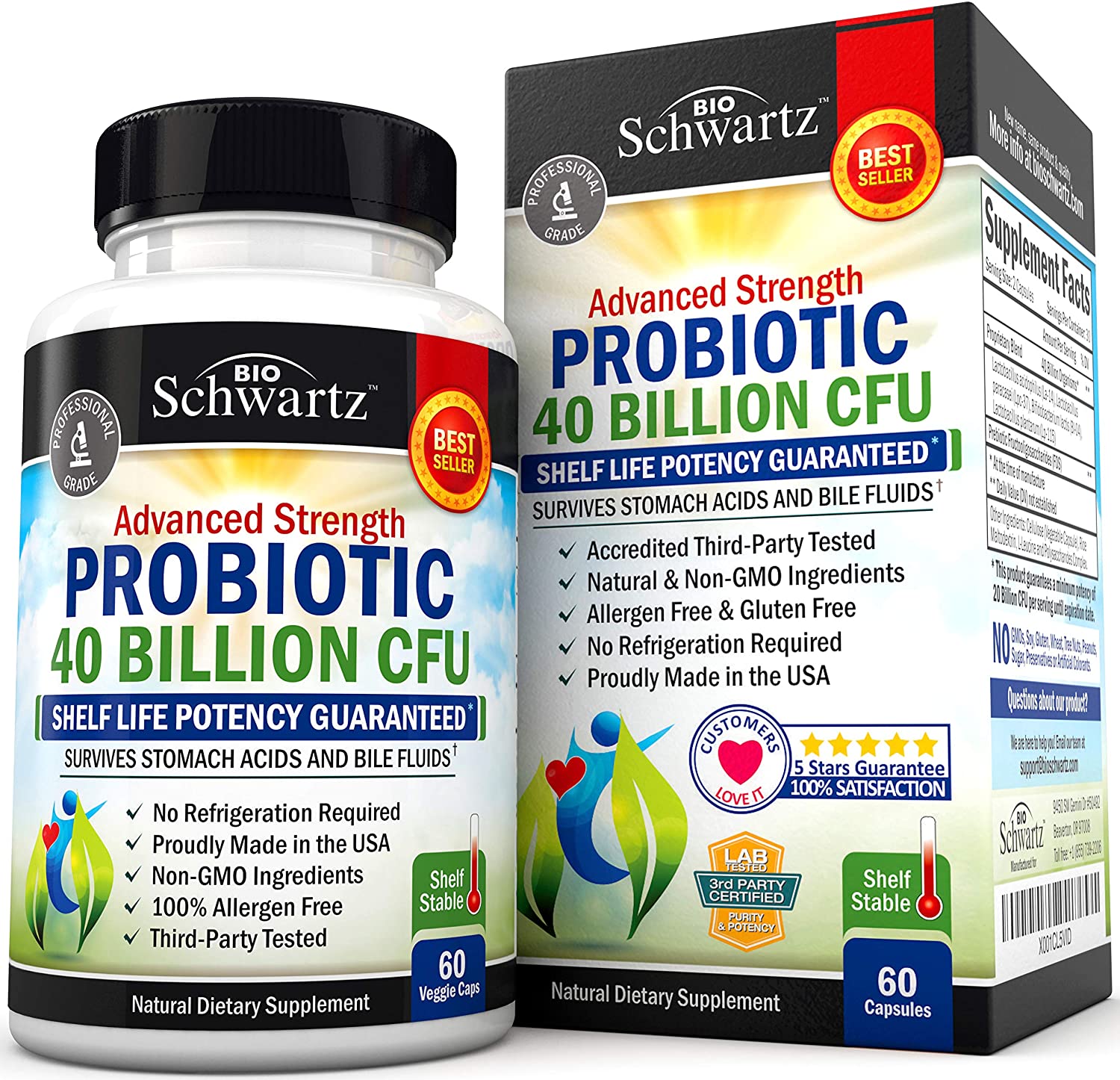 BioSchwartz Probiotic 40 Billion CFU 60 Capsules