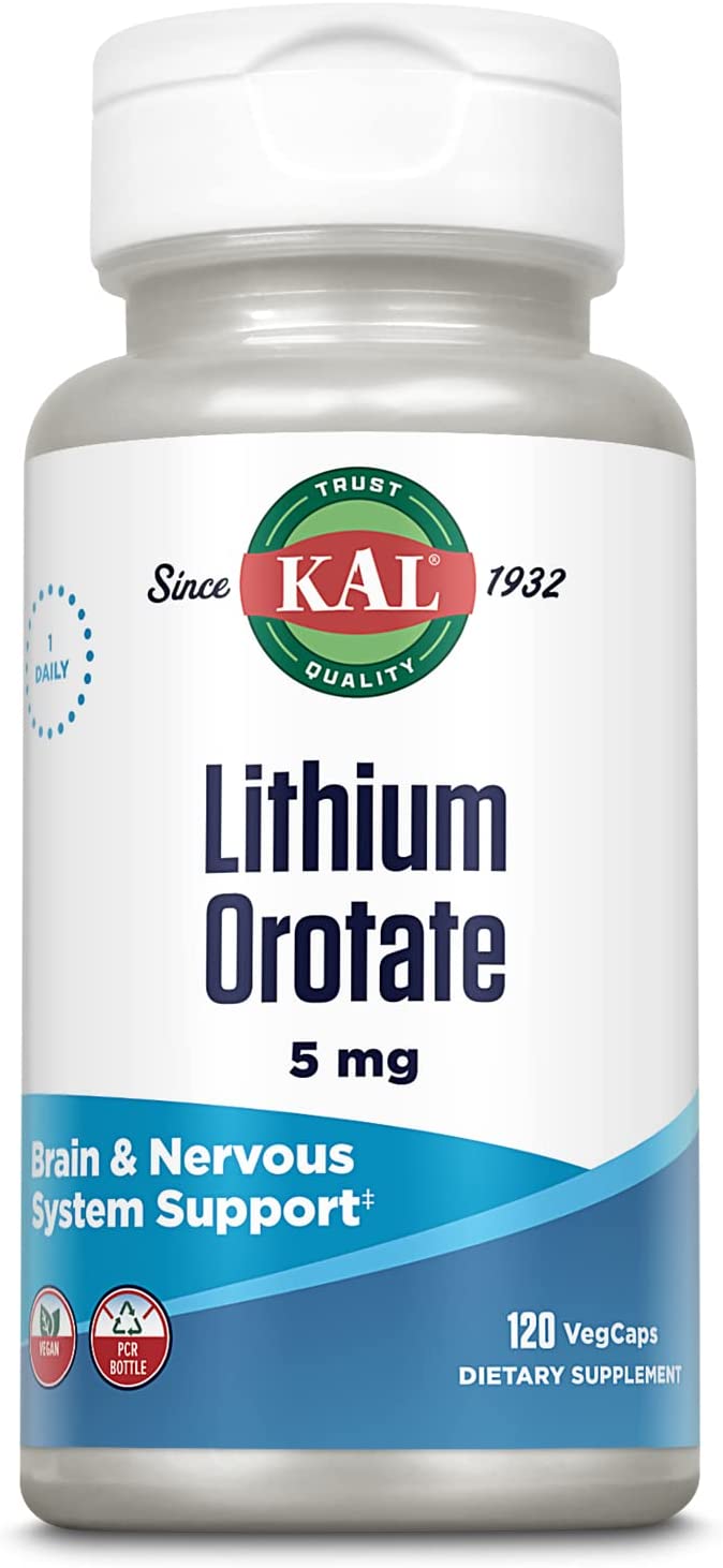 KAL Lithium Orotate 5mg | Natural Support for Emotional Balance | 120 Capsules