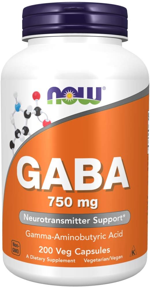 Now GABA 750 mg 200 Veg Capsules