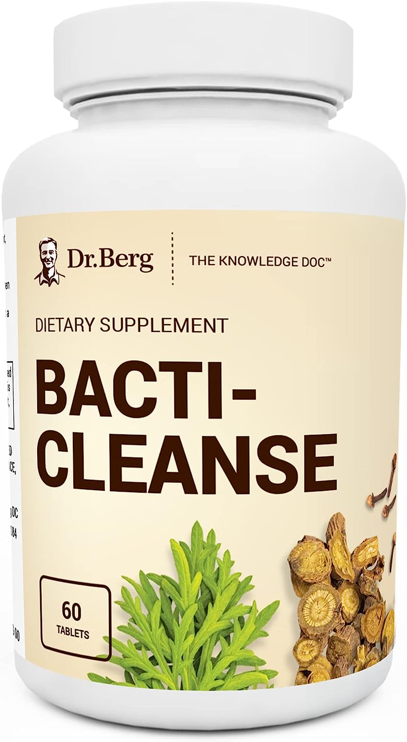 Dr. Berg's Bacti-Cleanse - 8in1 Immune Booster with Digestive and Inflammation Support- 60 Capsules  تركيبة الهضم،يخلص الجسم من البكتيريا الضارة داخل الامعاء ويحميه من الالتهابات،60 كبسولة