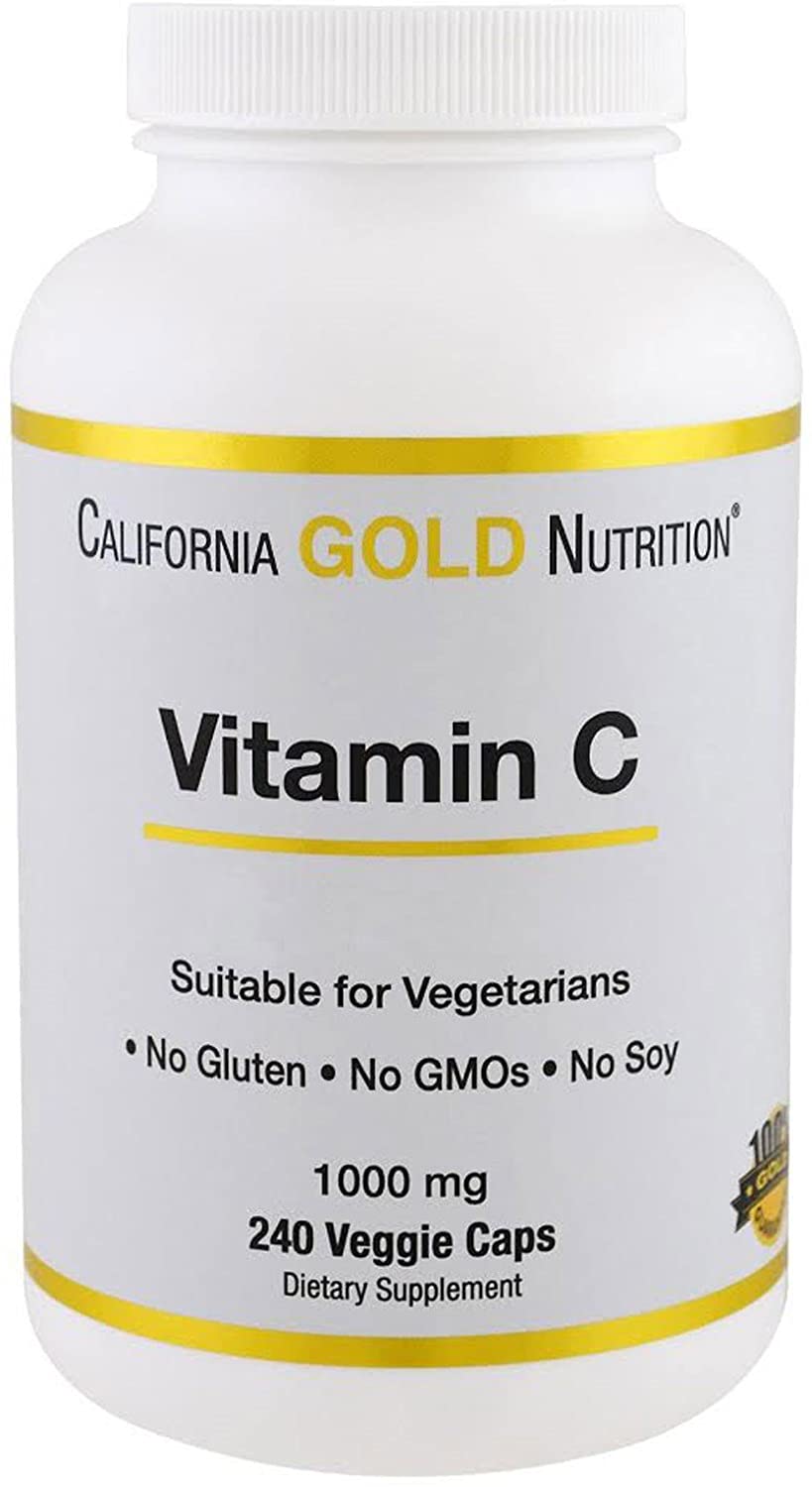 California Gold Nutrition Gold C Vitamin C 1000 mg 240 Veggie Caps<br/> فيتامين ج 1000 مجم ، 240 كبسولة نباتية