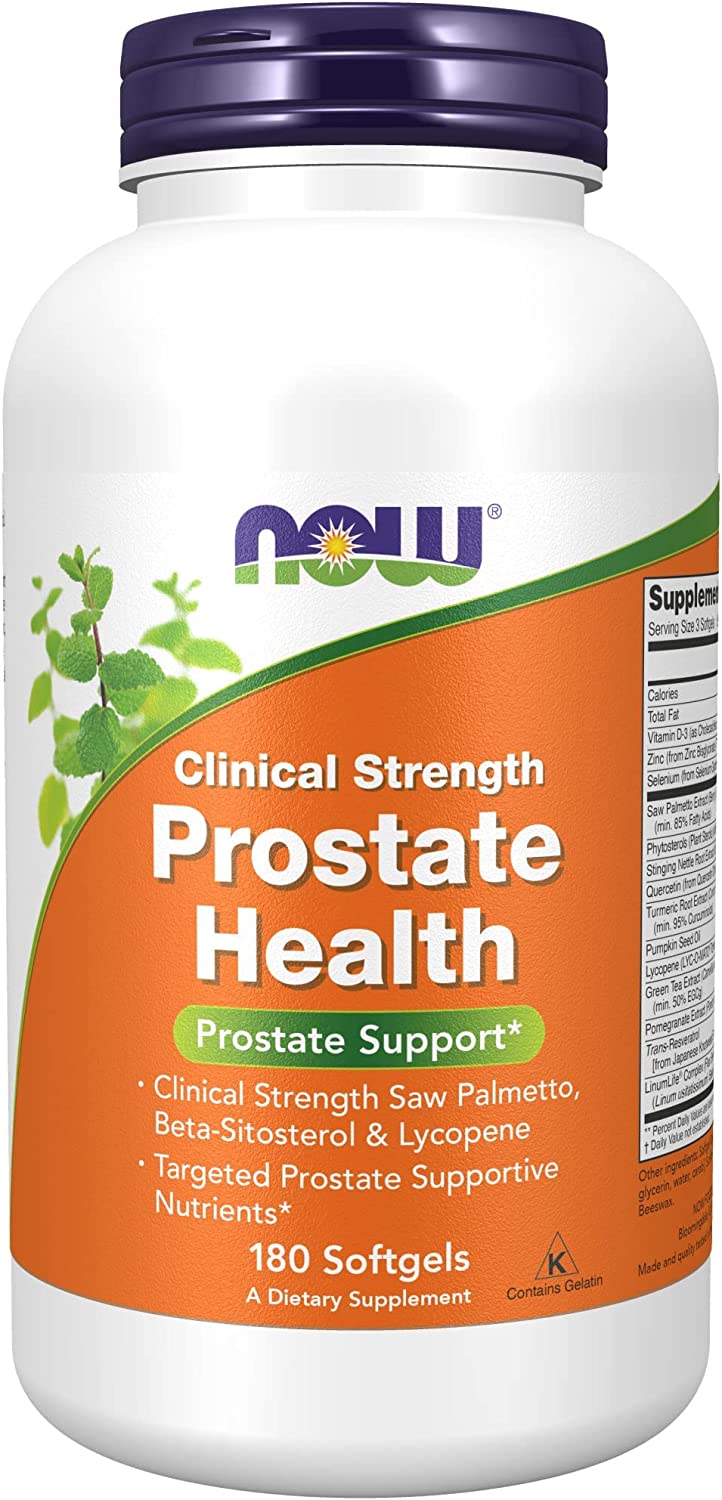 NOW Supplements, Prostate Health, Clinical Strength Saw Palmetto, Beta-Sitosterol &amp; Lycopene, 180 Softgels
