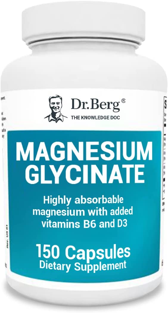 Dr. Berg Magnesium Glycinate | Premium Sleep &amp; Stress Support | 150 Capsules