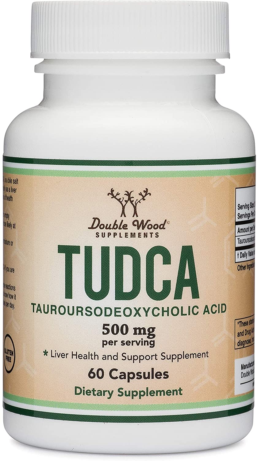 [DAMAGED]Double wood supplements TUDCA Liver Support Supplement, 500mg Servings, Liver Health Aid for Detox and Cleanse (60 Capsules, 250mg) Genuine Bile Acid TUDCA With Strong Bitter Taste مكملات دبل وود مكمل غذائى لدعم صحة الكبد 500 مجم للجرعة ، لتطهير و تخليص الجسم من السموم 60 كبسولة