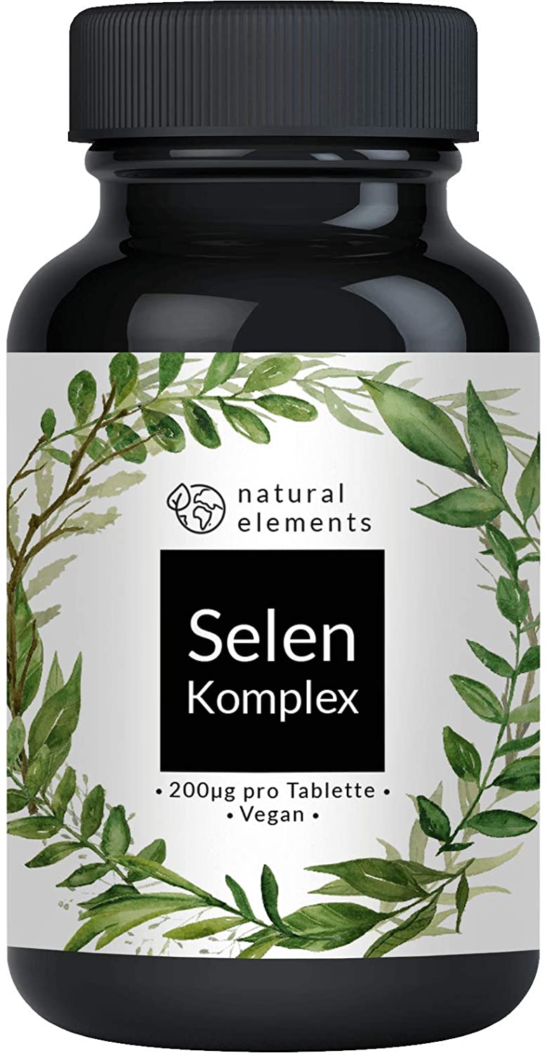 natural elements Selenium Complex - 365 Tablets with 200μg Each - Premium Complex of Sodium Selenite and Selenomethionine خليط السيلينيوم 200 ميكروجرام للحباية _ مركب ممتاز من سيلينات الصوديوم وسيلينوميثيونين ، 365 حباية
