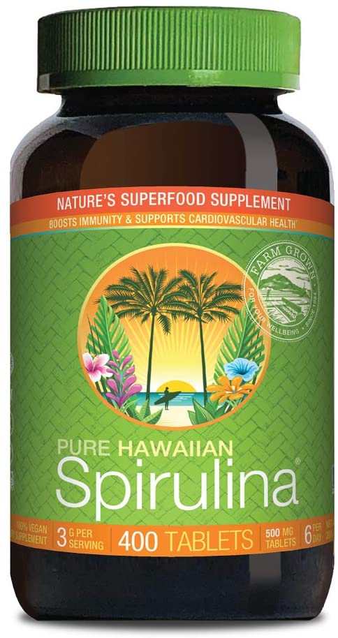 [BROKEN BOTTLE] Nutrex Pure Hawaiian Spirulina , 500 mg,  Superfood - Immune Support, Detox &amp; Energy , 400 Tablets اسبريولينا النقية 500 مجم، غذاء خارق لصحة الإنسان وغنية بالمغذيات و الأحماض الأمينية والفيتامينات والعناصر المعدنية، زيادة إنتاج الطاقة، ولصحة الجهاز المناعى، 400قرص